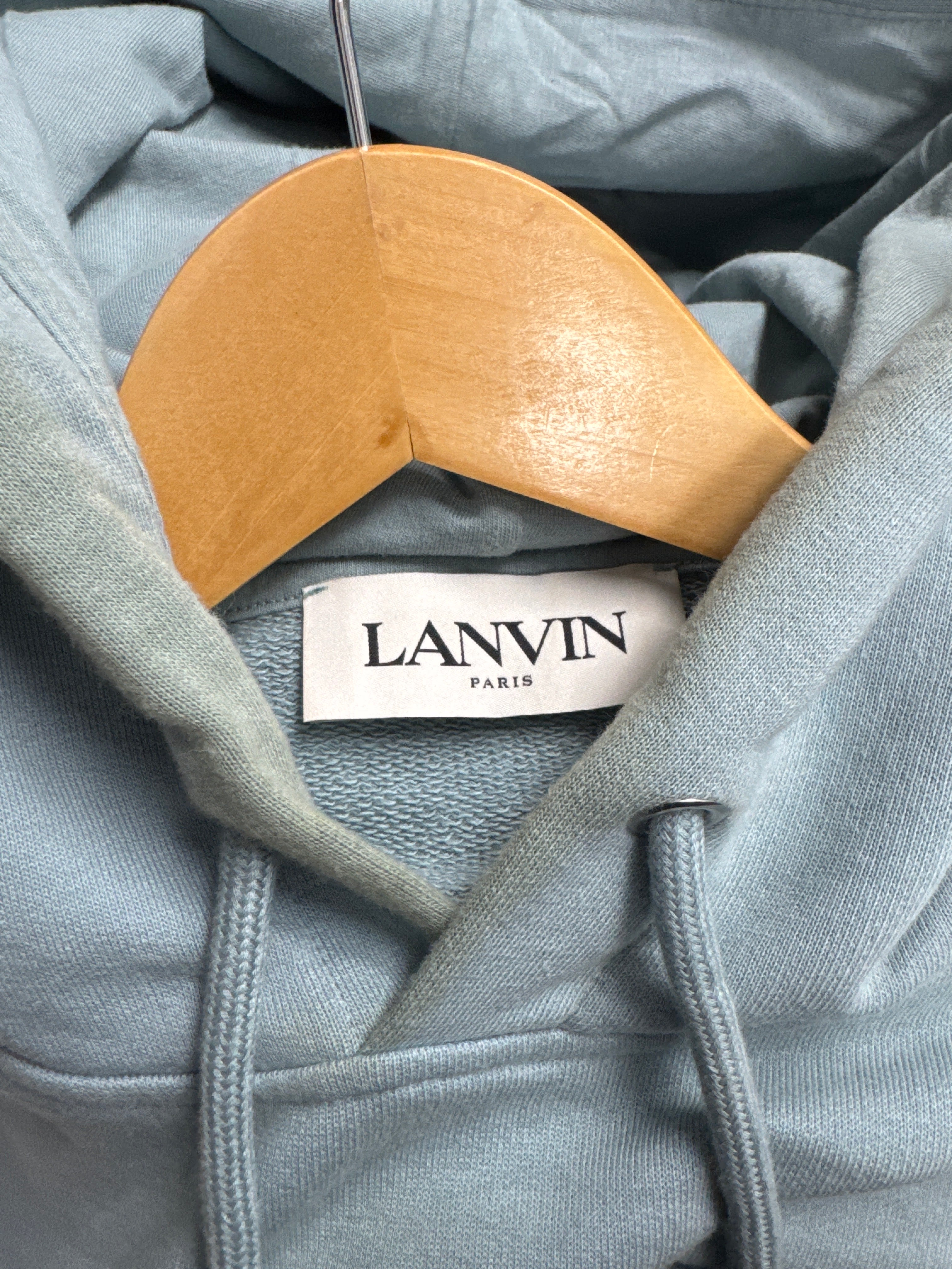 Lanvin Teal Chest Logo Hoodie