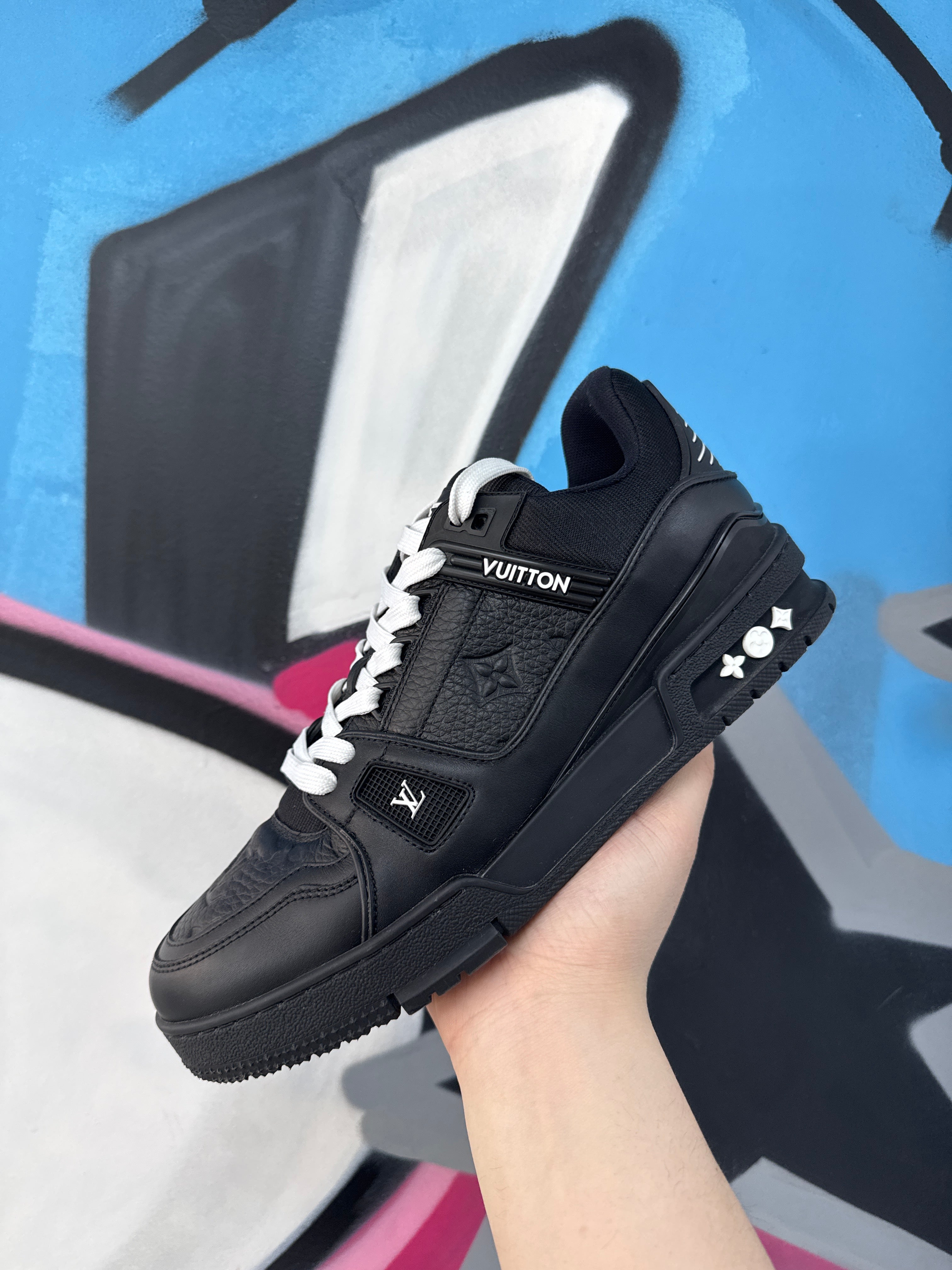 Louis Vuitton Black Monogram Trainer Sneakers
