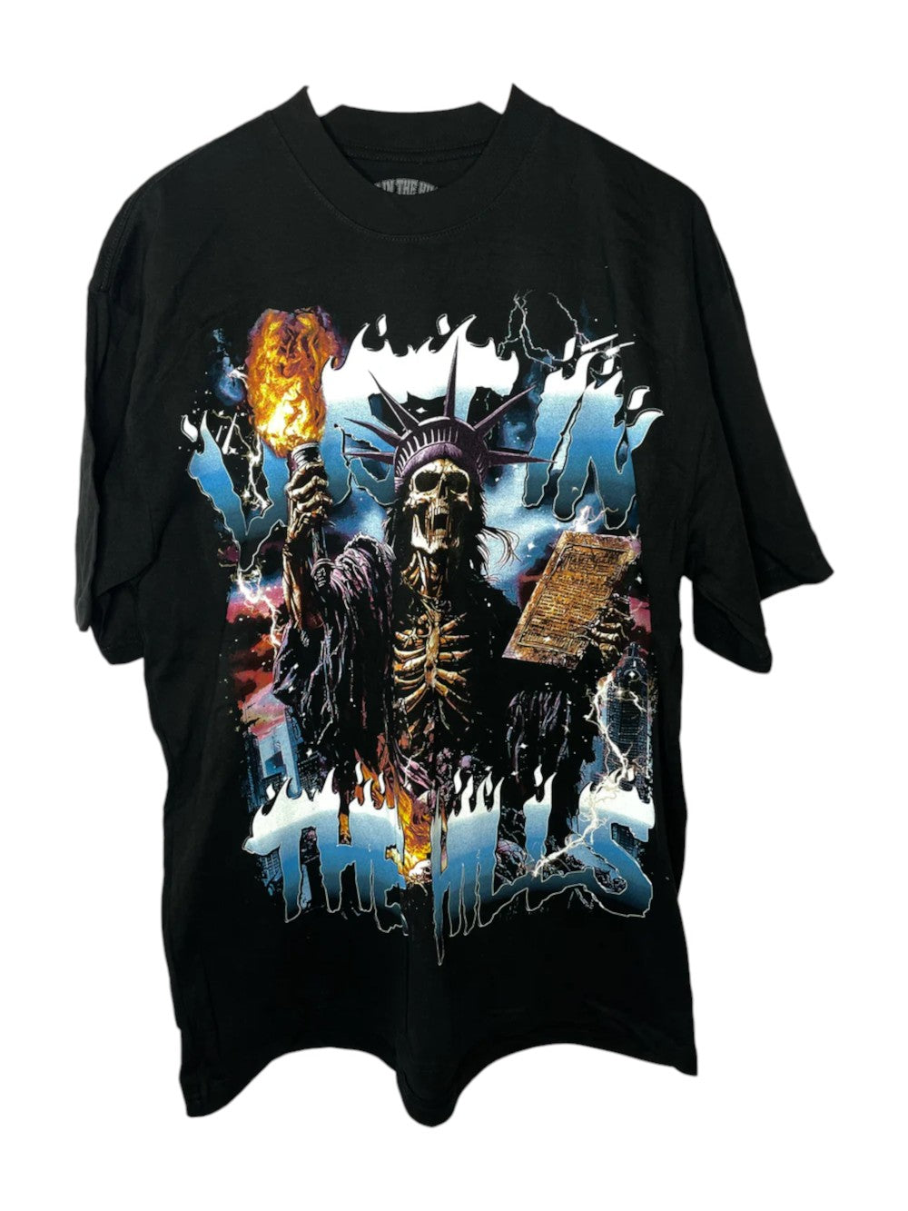 Lost In The Hills 'Flames' Black Tee