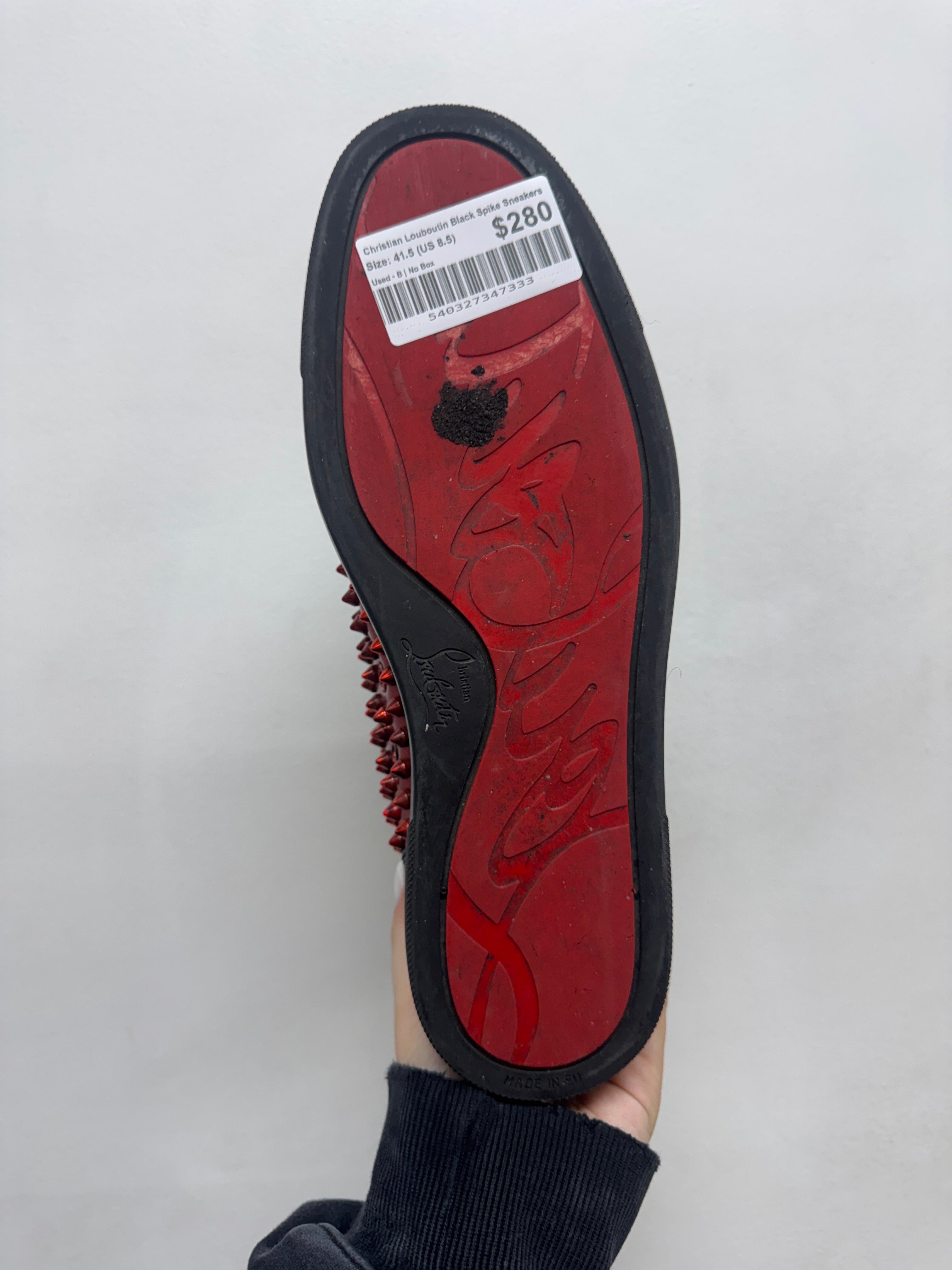 Christian Louboutin Black Spike Sneakers