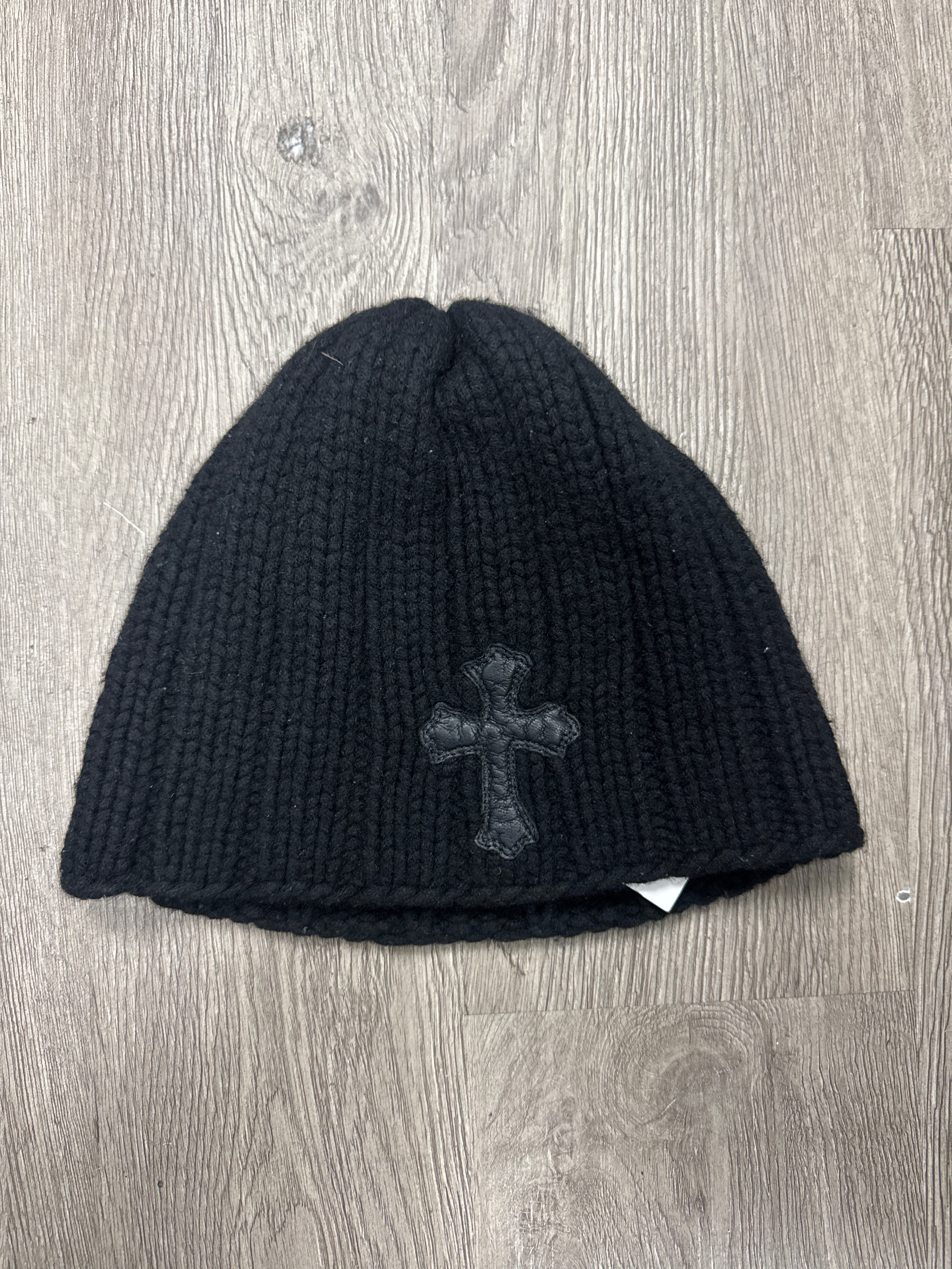 Chrome Hearts Leather Cross Knit Beanie