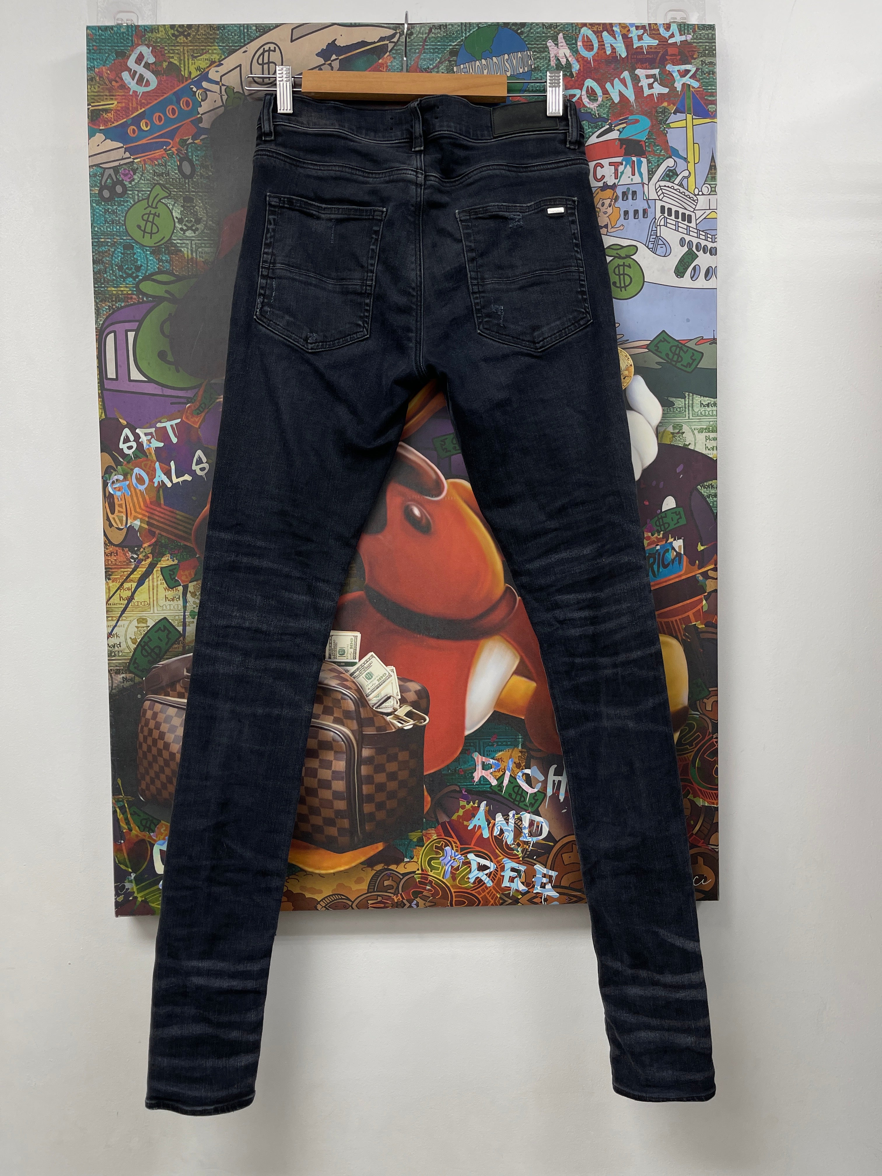 Amiri Black Pant Drip Jeans
