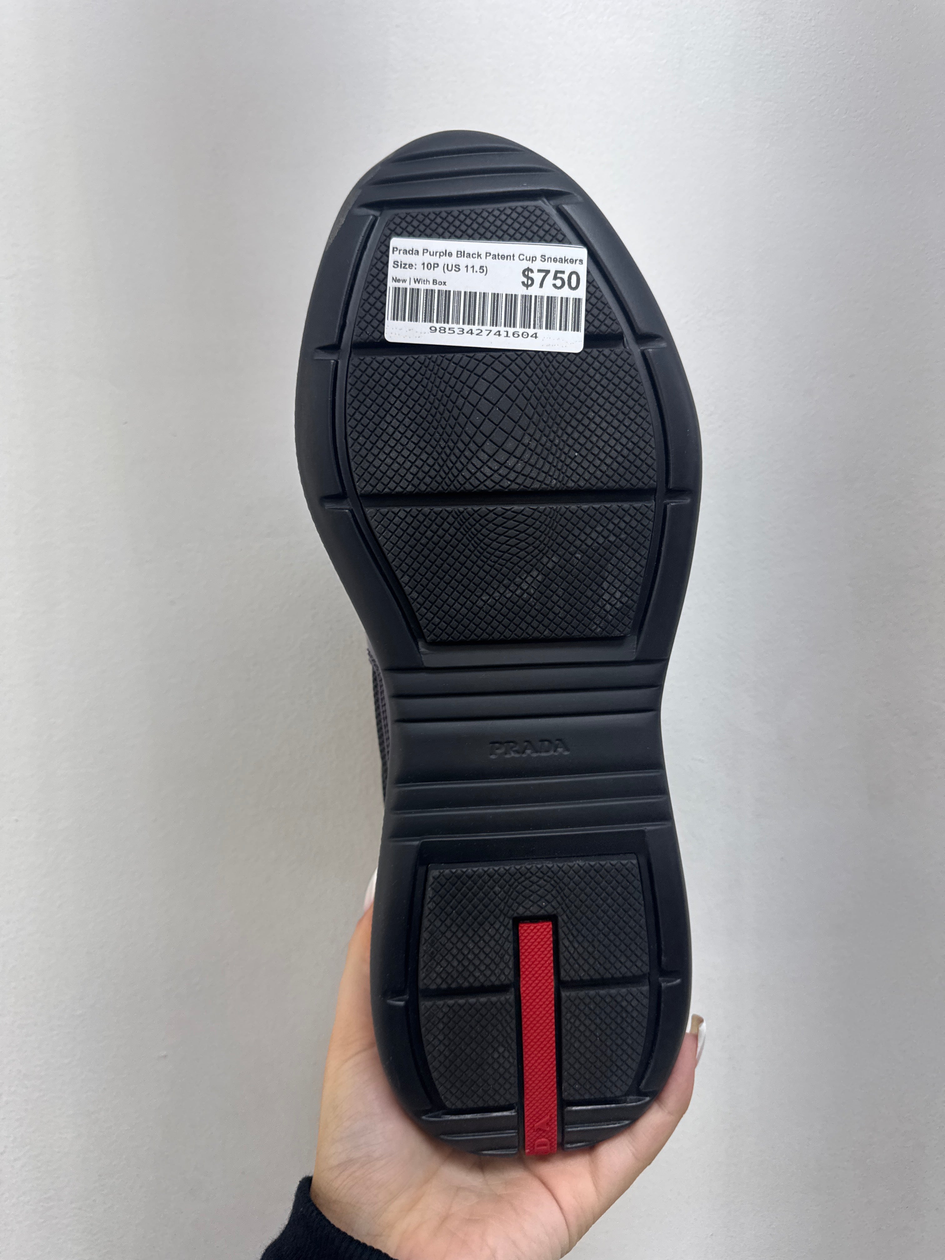 Prada Purple Black Patent Cup Sneakers