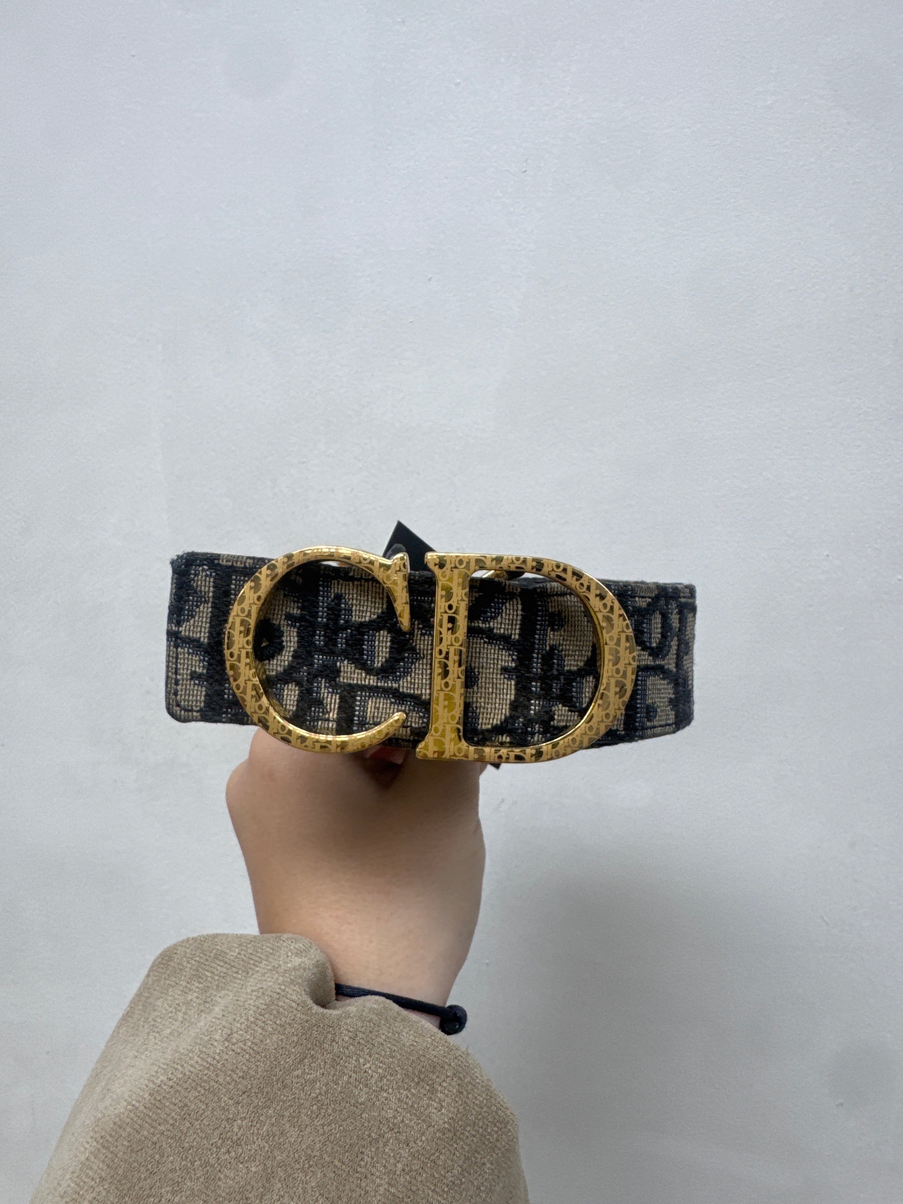Dior Monogram Navy Cream CD Belt