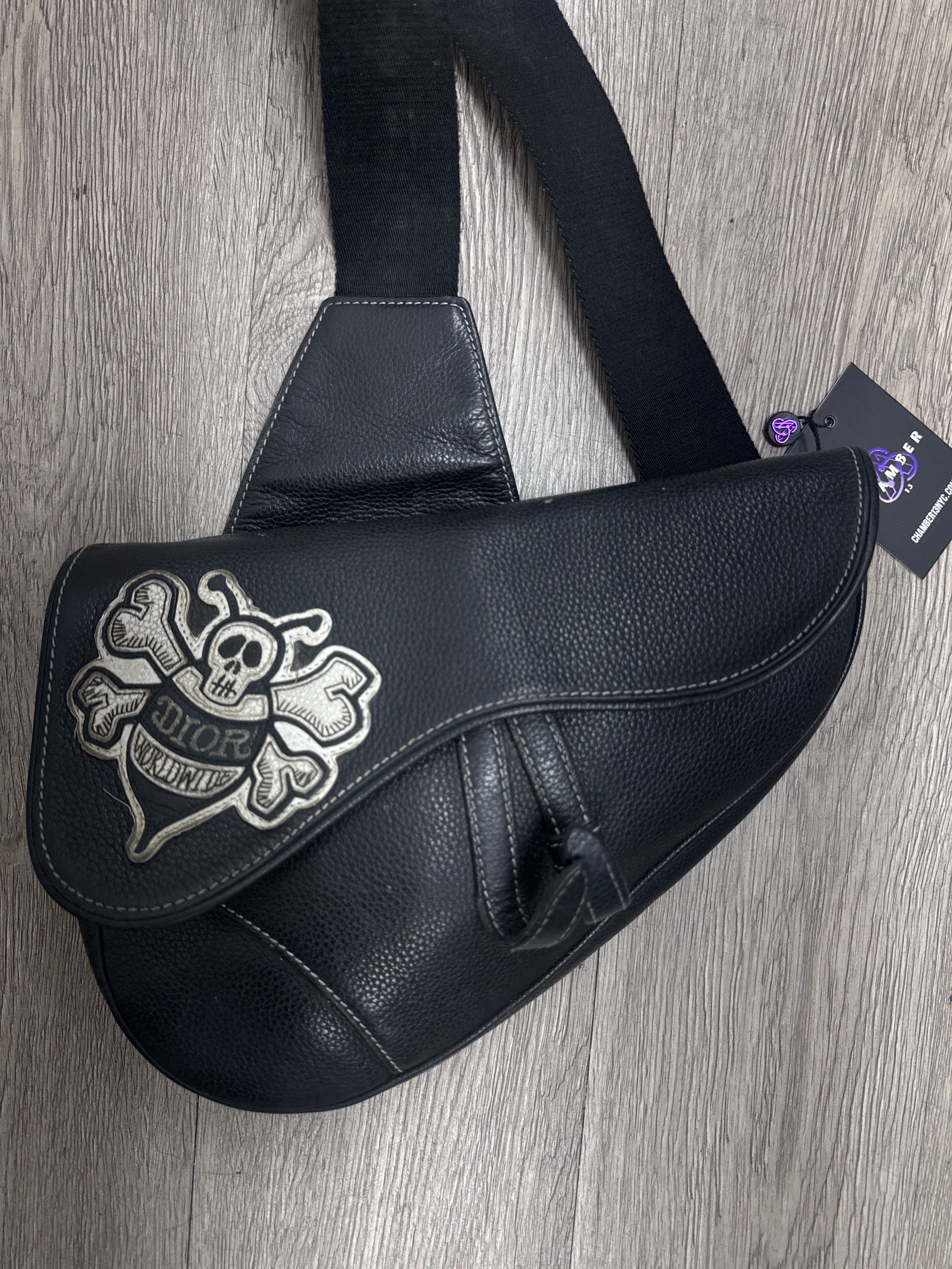 Dior Black Stussy Saddle Bag