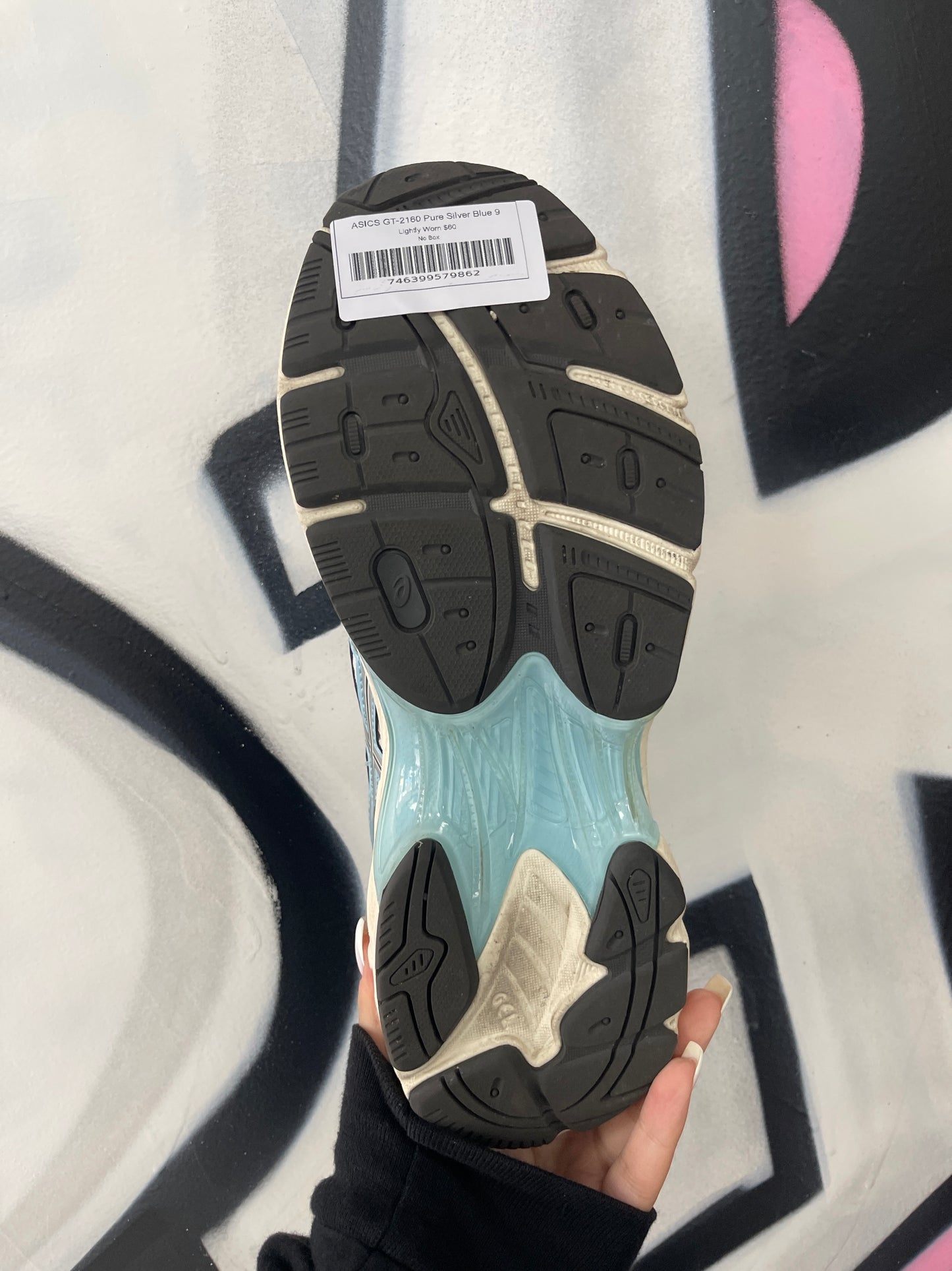 ASICS GT-2160 Pure Silver Blue Lightly Worn No Box