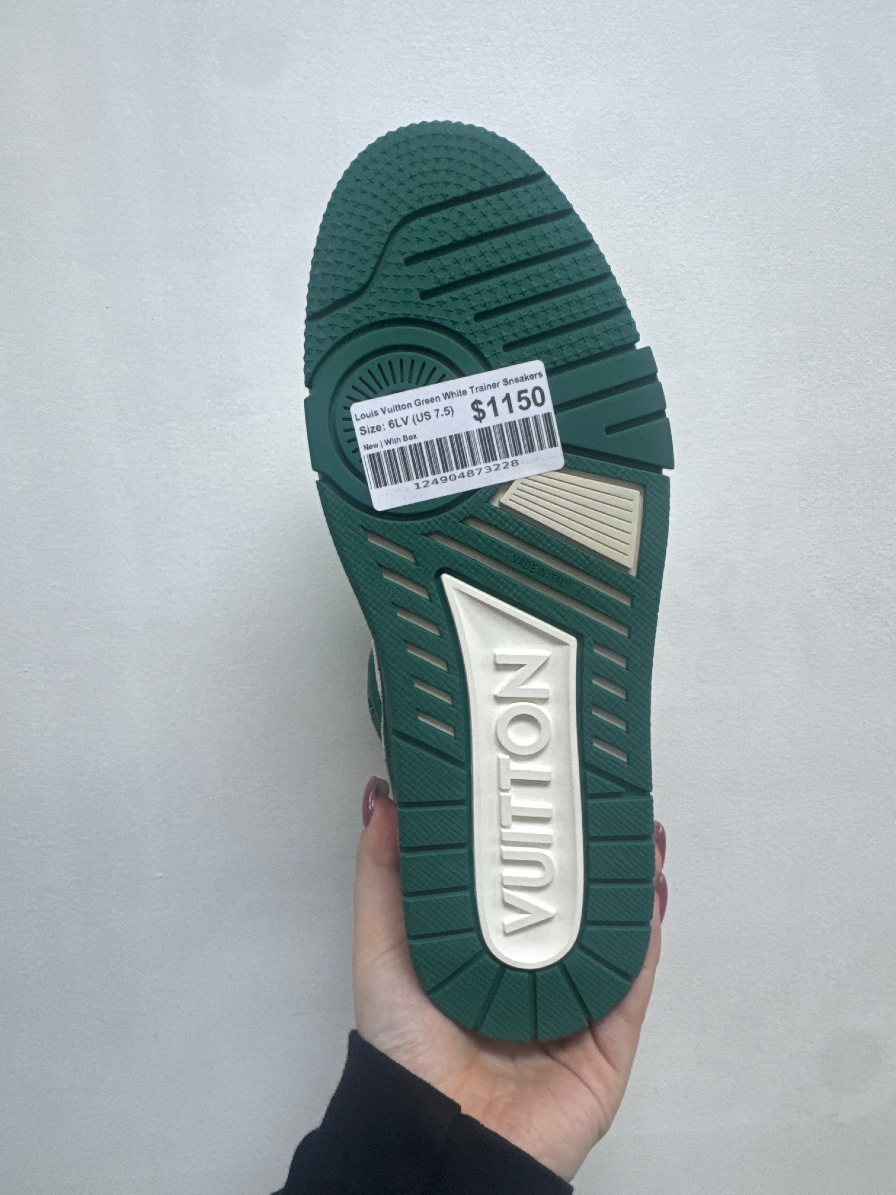 Louis Vuitton Green White Trainer Sneakers