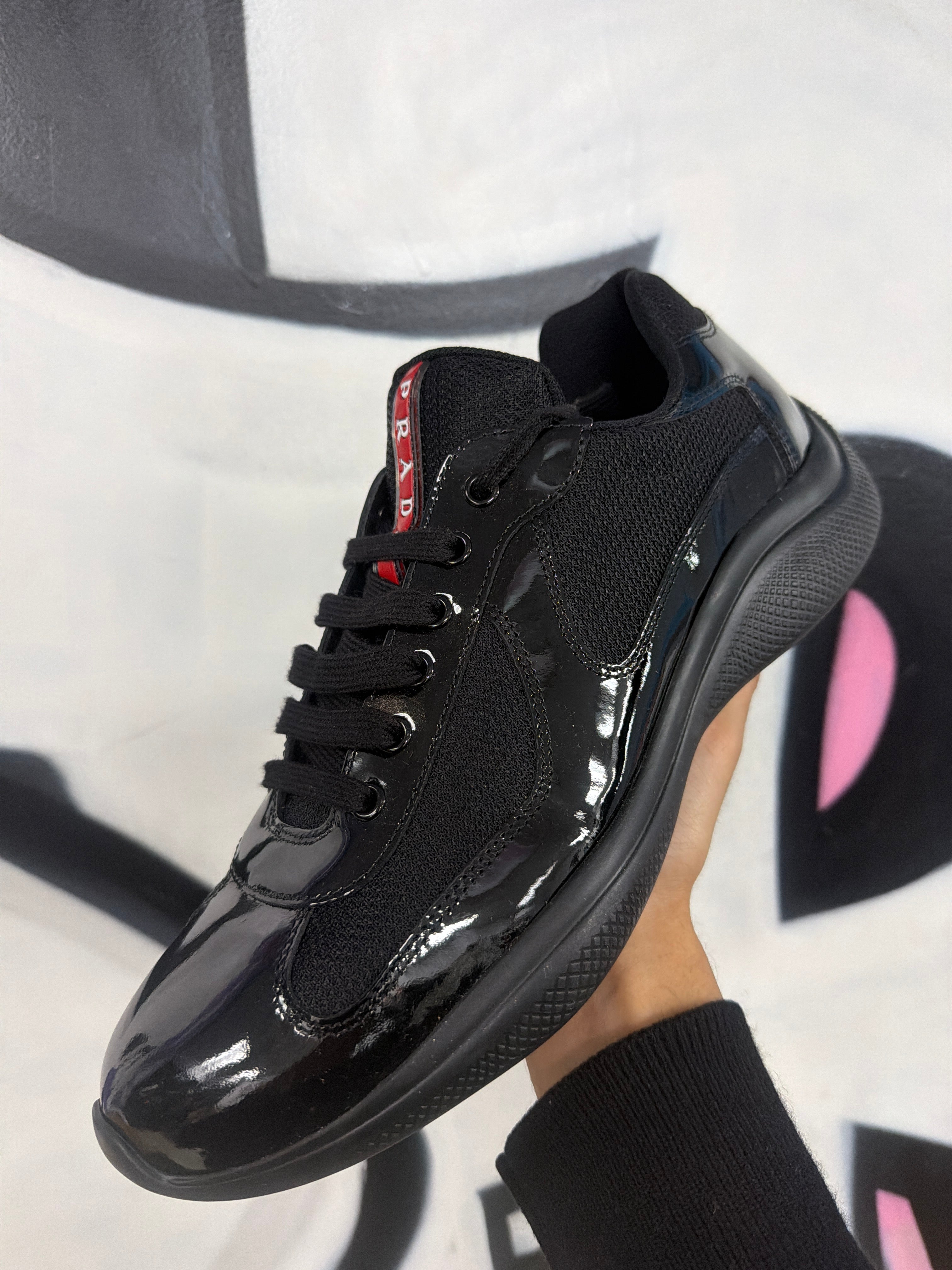 Prada Black Red Cup Sneakers
