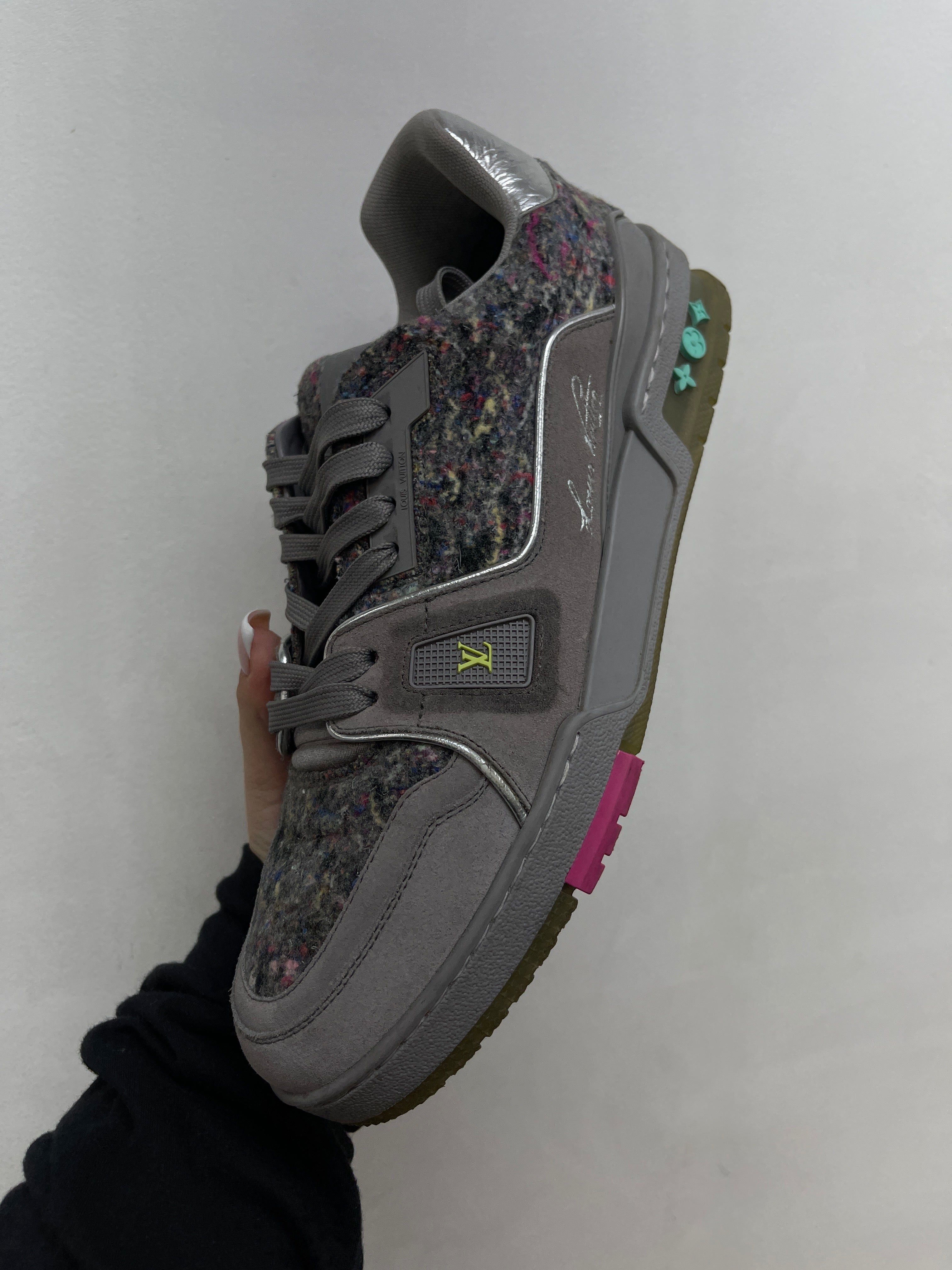 Louis Vuitton Grey Trainer With Color Mesh Sneakers