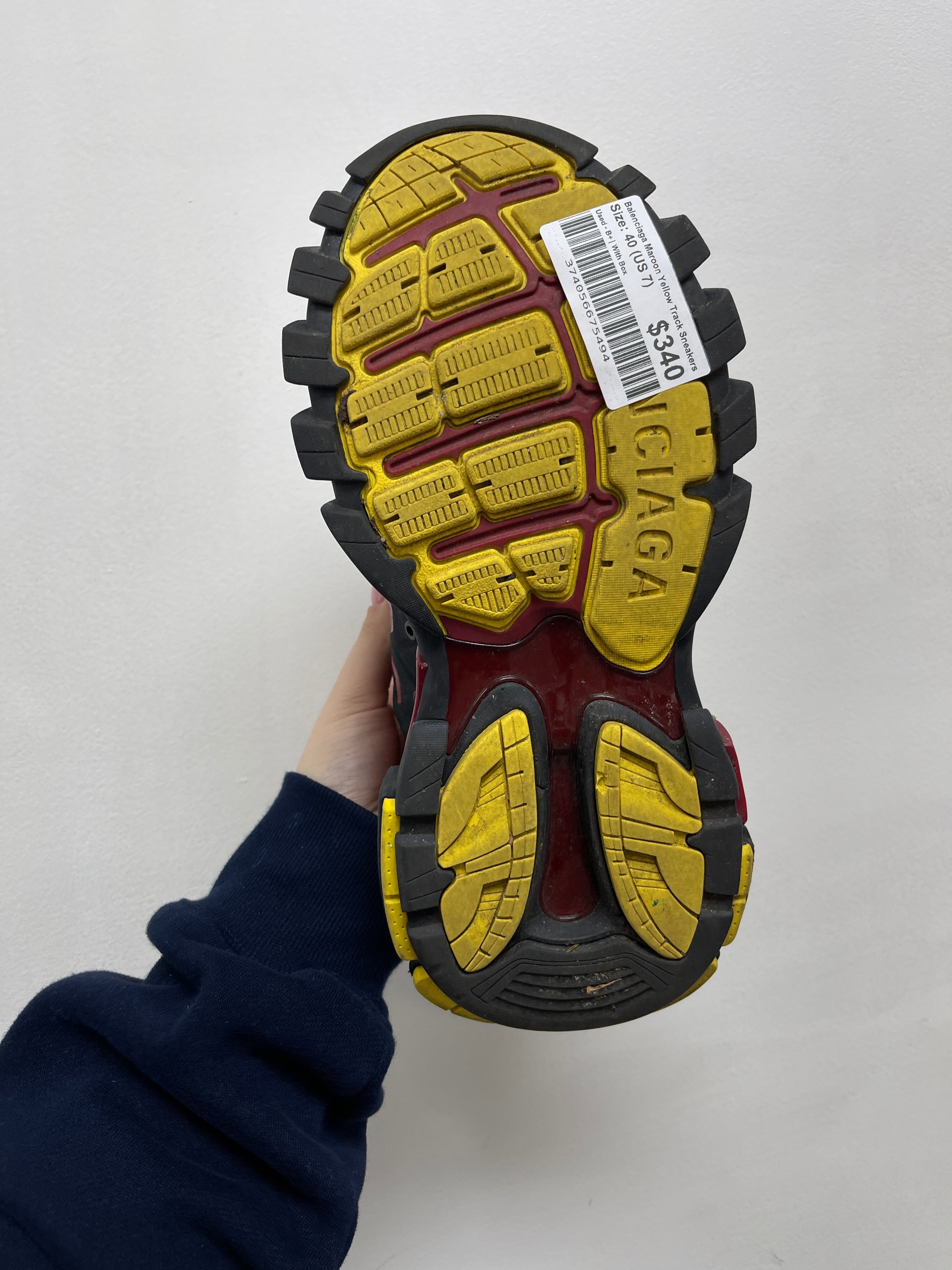 Balenciaga Maroon Yellow Track Sneakers