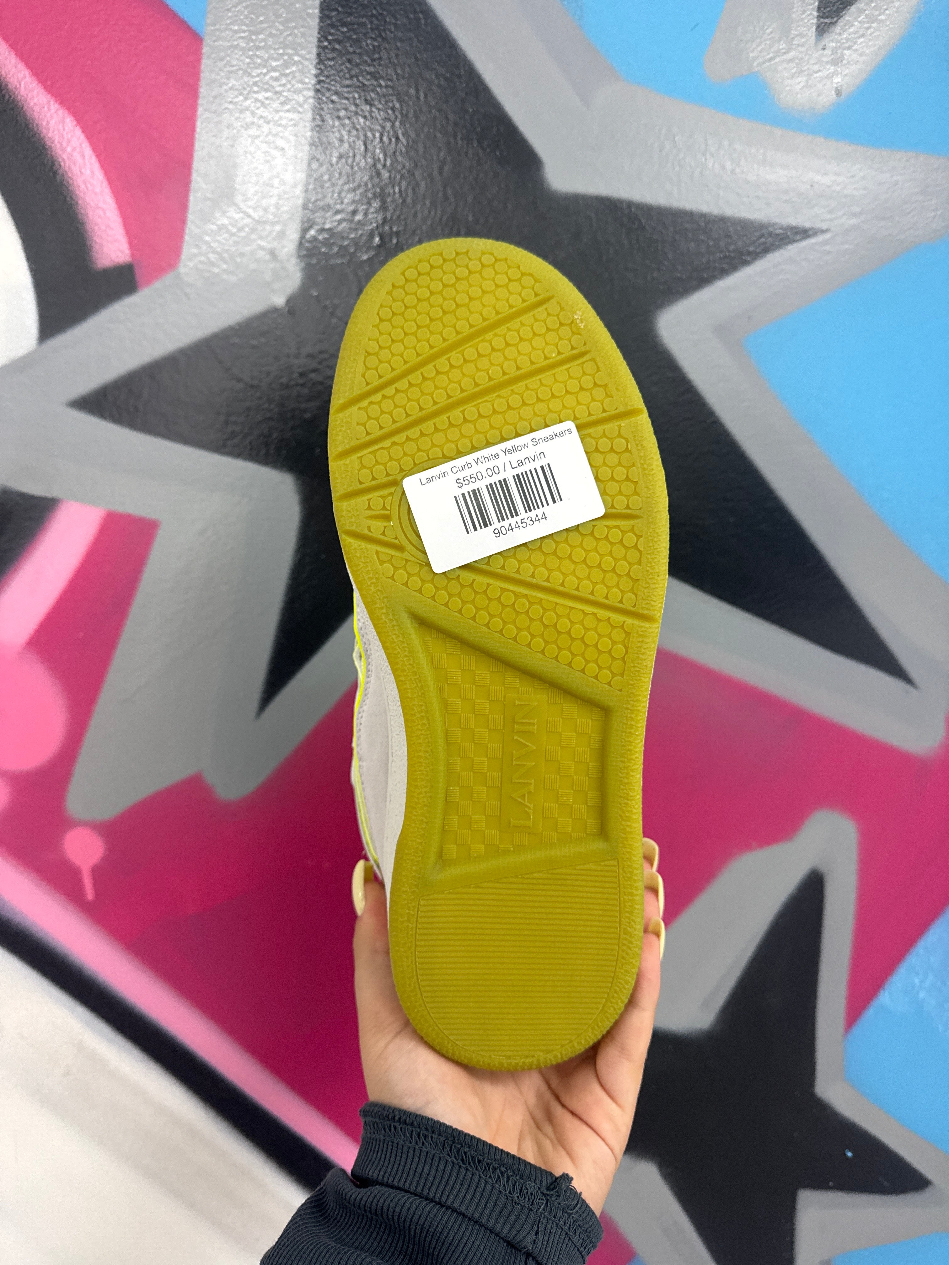 Lanvin Curb White Yellow Sneakers