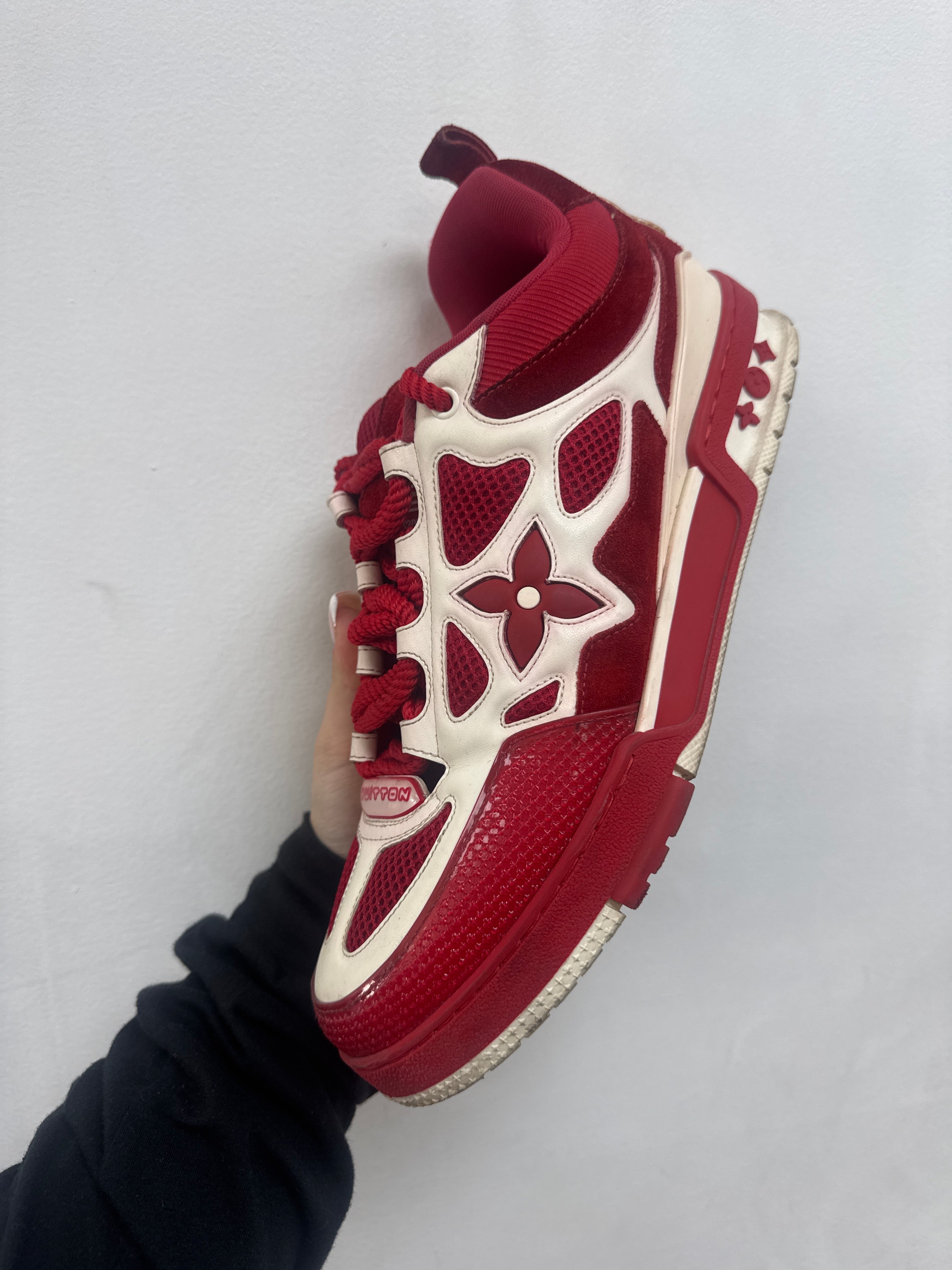 Louis Vuitton Red White Skate Sneakers
