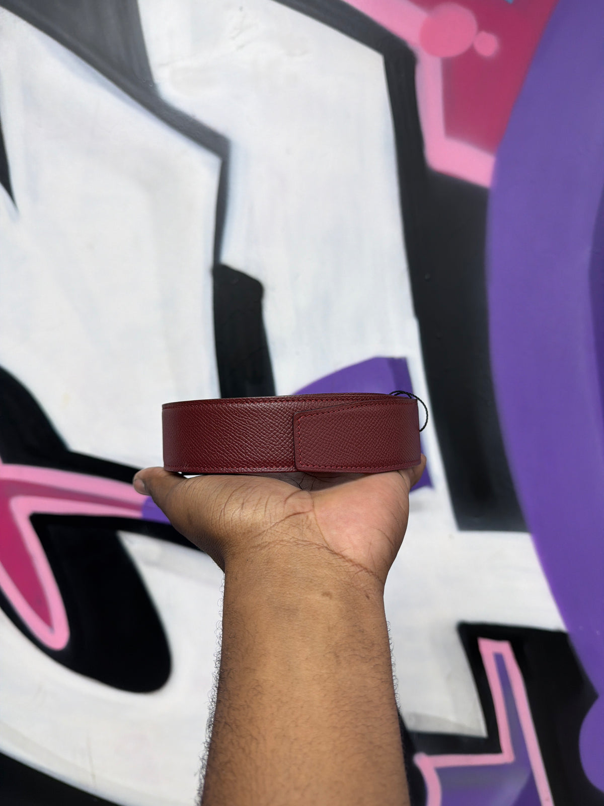 Hermes Maroon Orange Strap Only (90) Belt