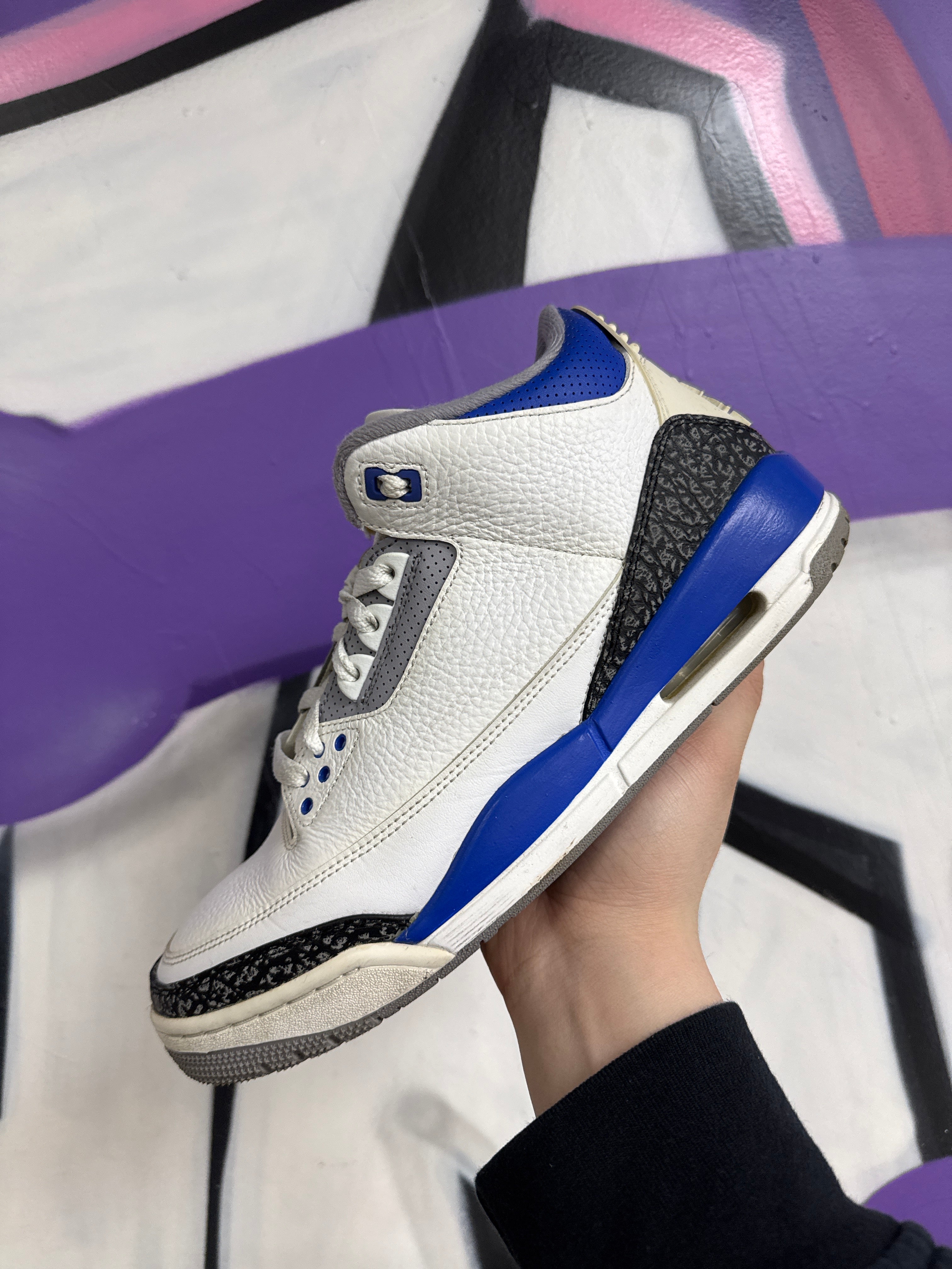 Jordan 3 White Varsity Royal Sneakers