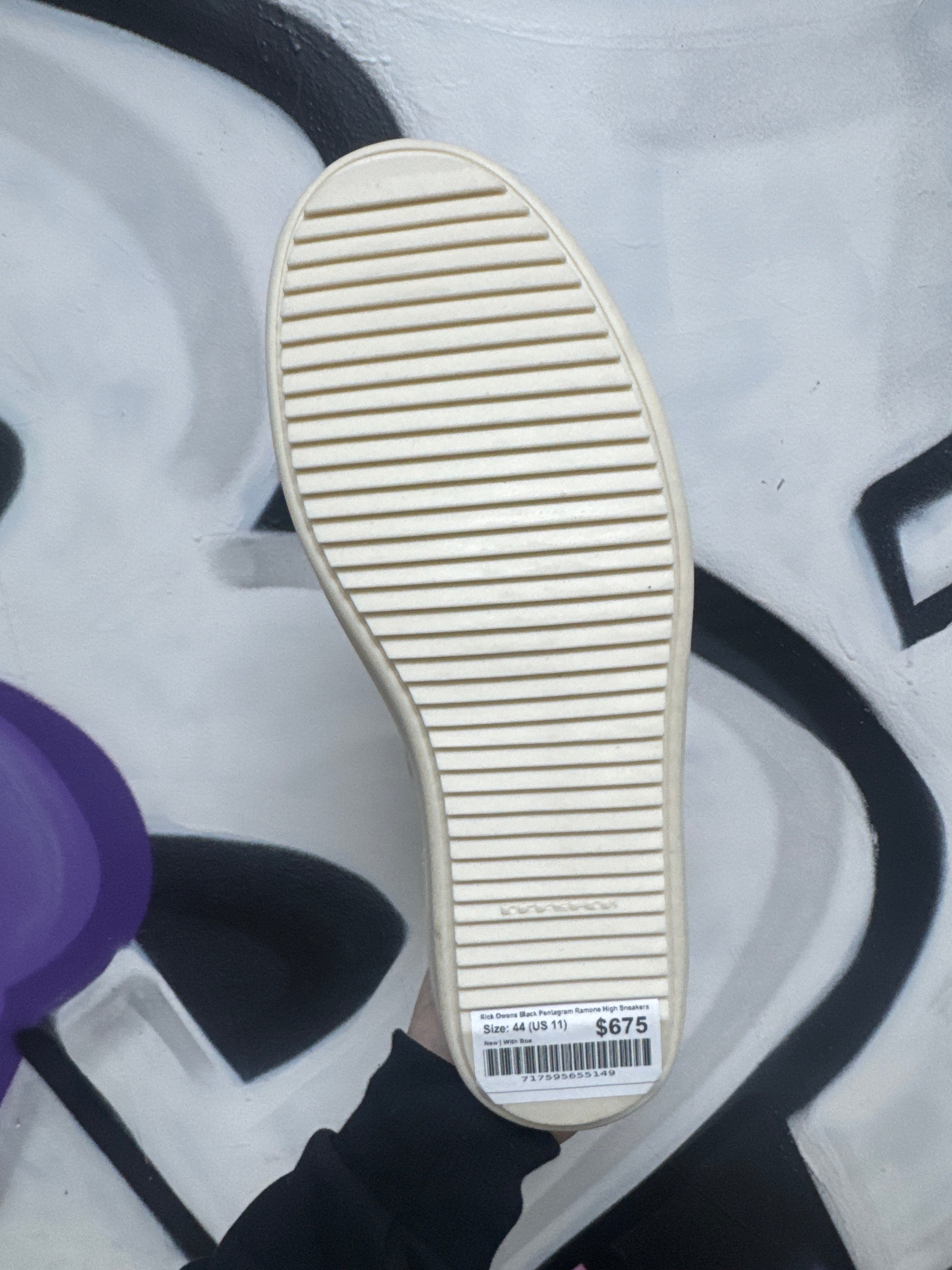 Rick Owens Black Pentagram Ramone High Sneakers