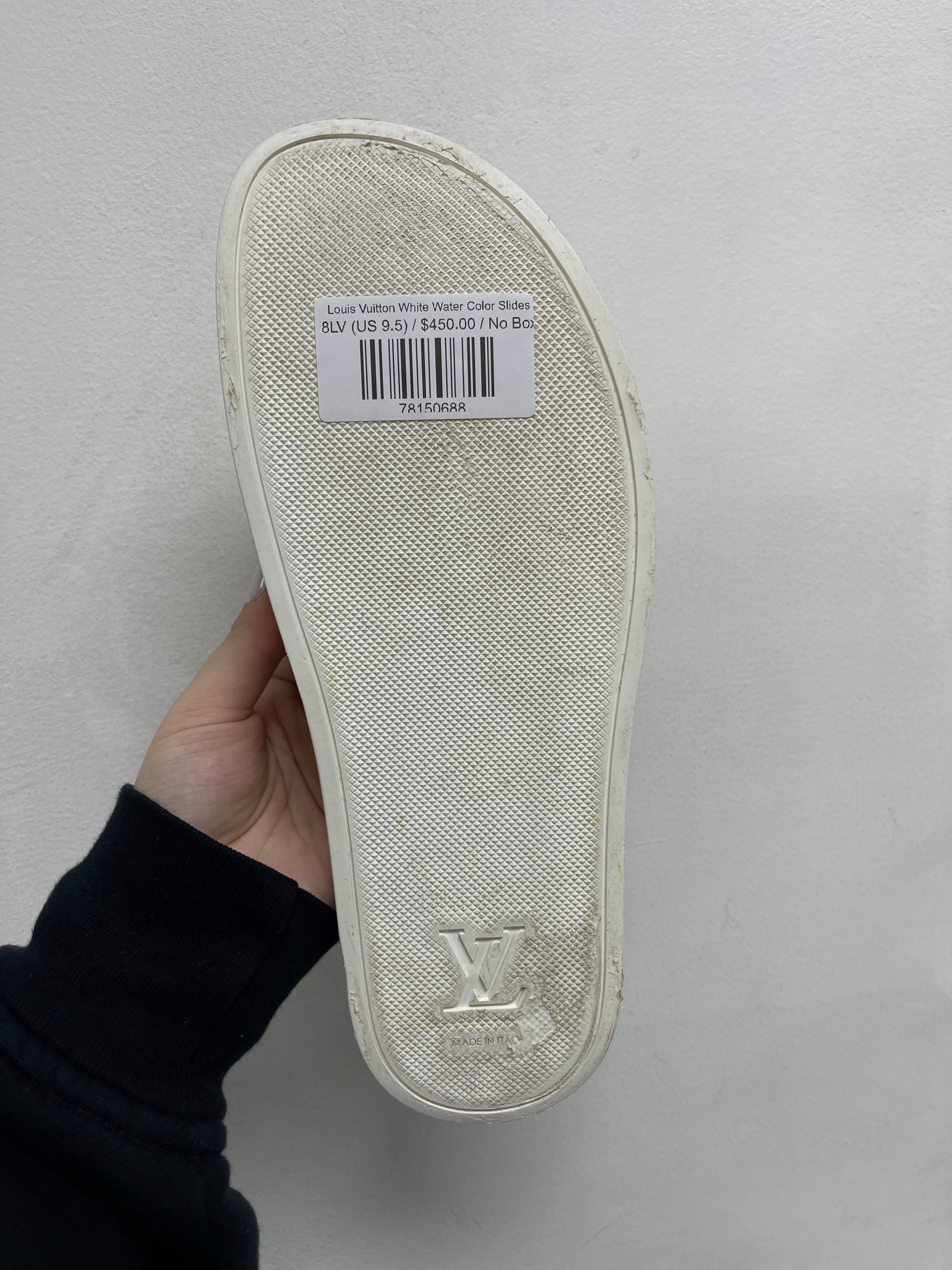 Louis Vuitton White Water Color Slides