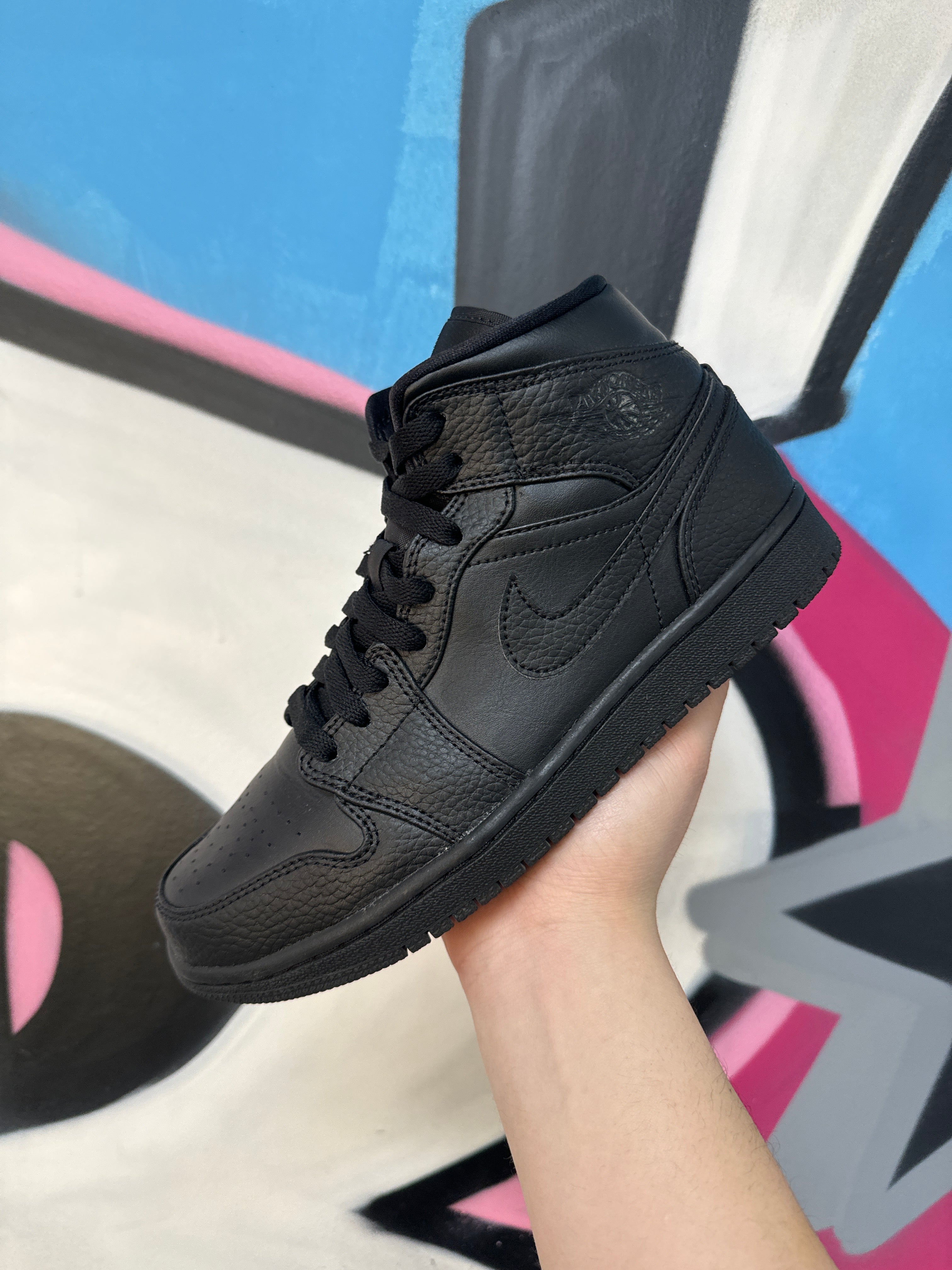 Jordan 1 Black Mid Sneakers