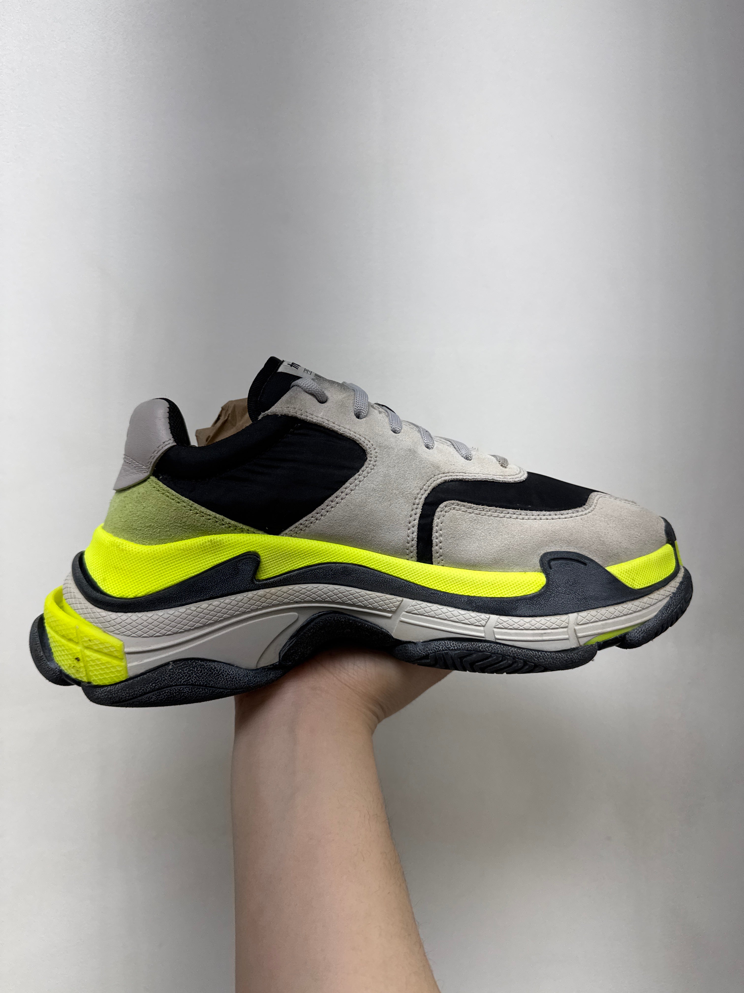 Balenciaga Triple S Grey Neon Green Sneakers