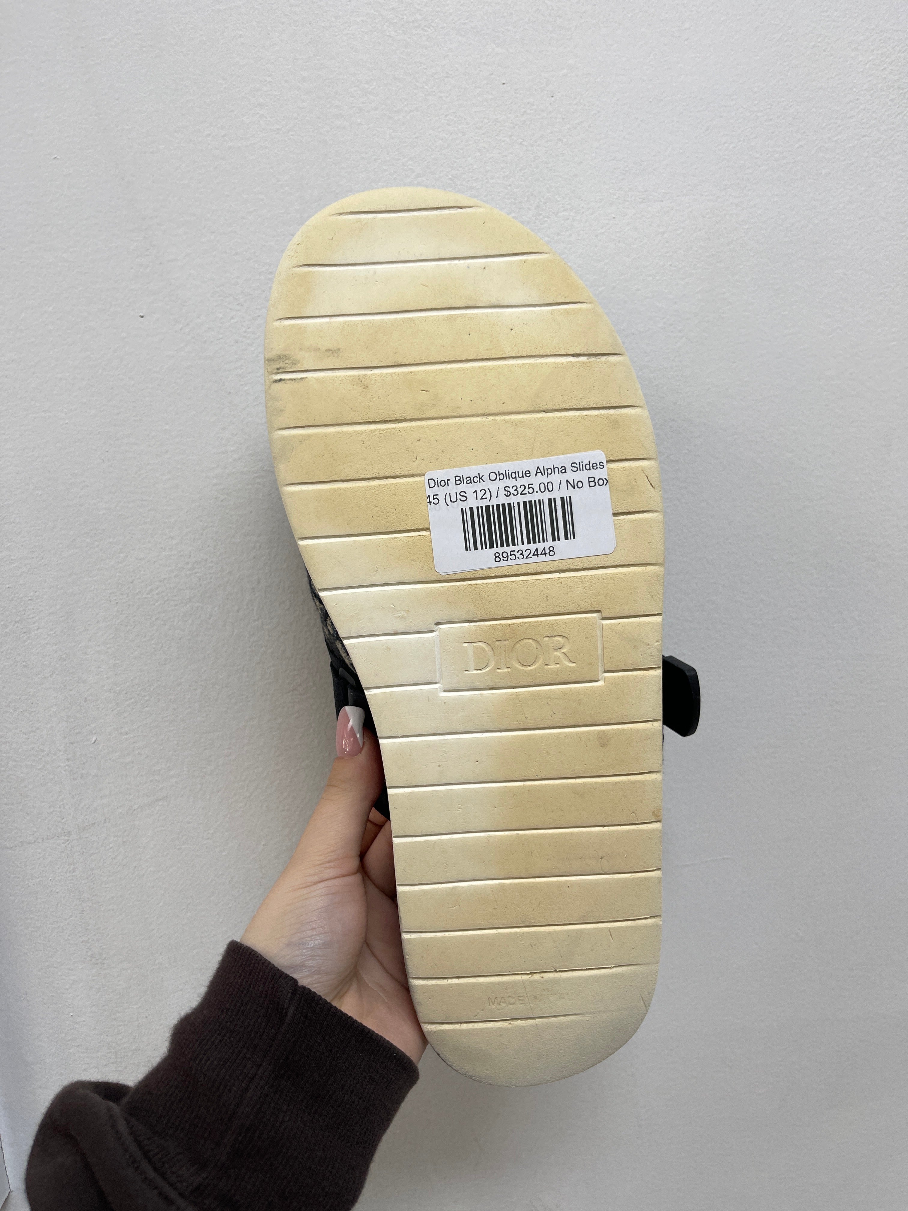 Dior Black Oblique Alpha Slides