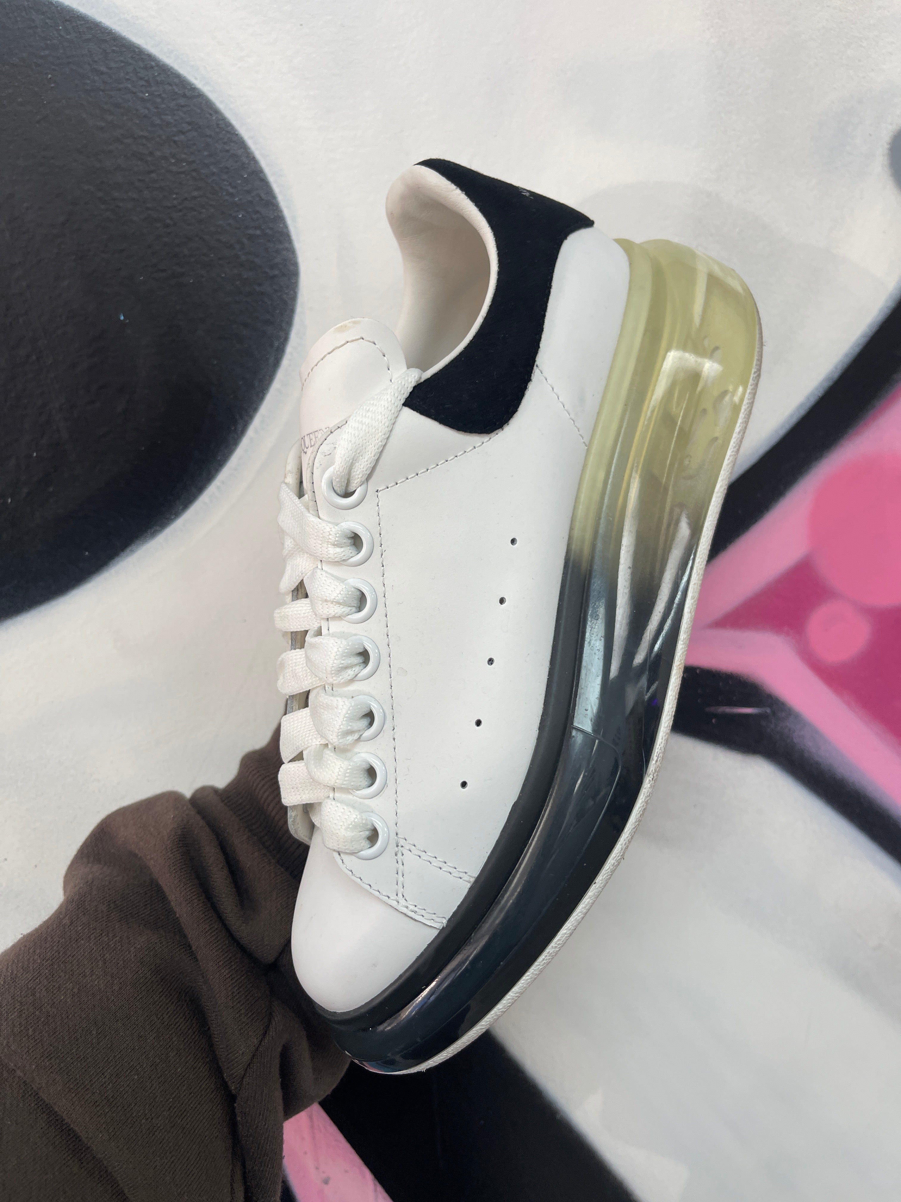 Alexander mcqueen White Black Clear Sneakers