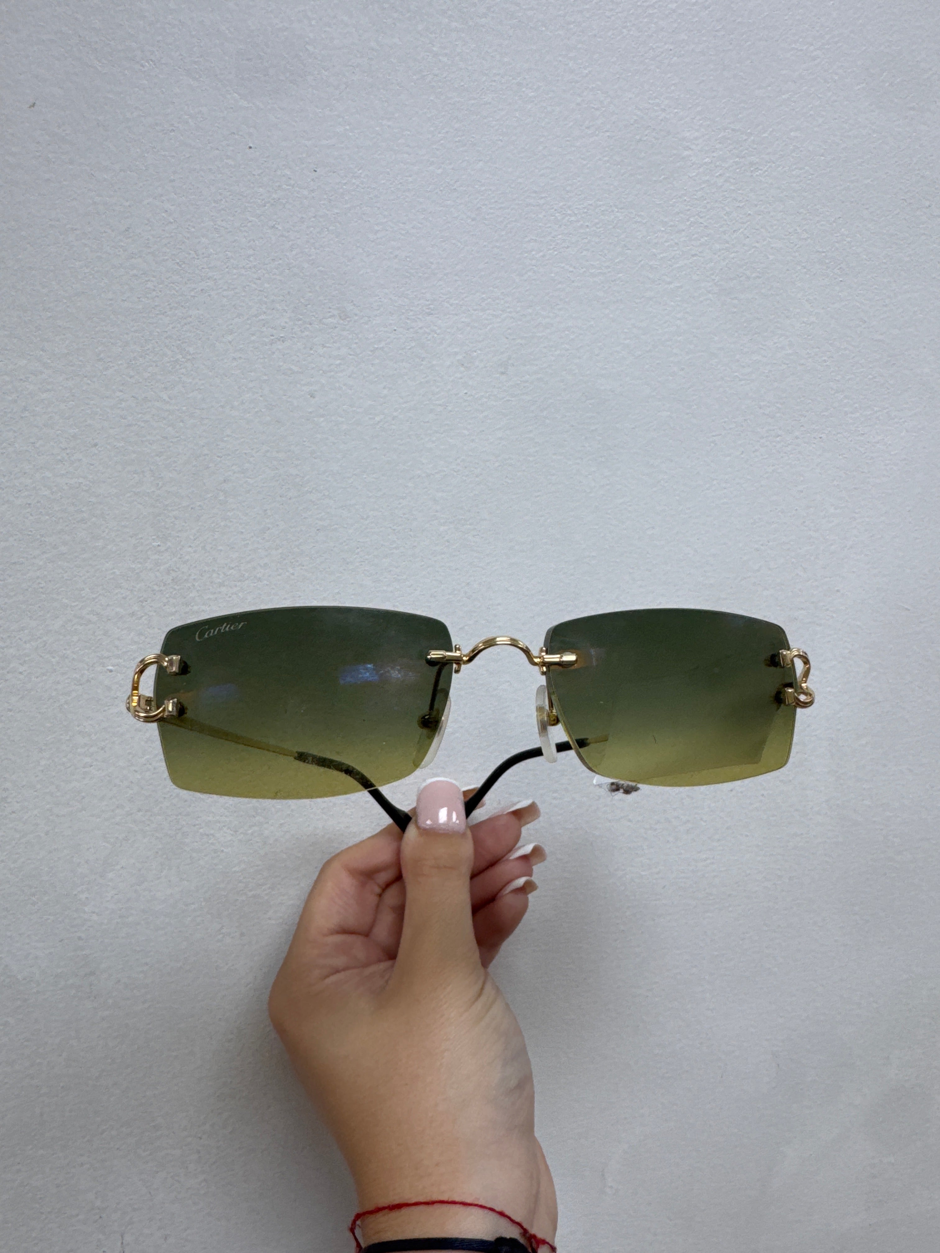 Cartier Rimless Metal Rectangle C Motif Glasses