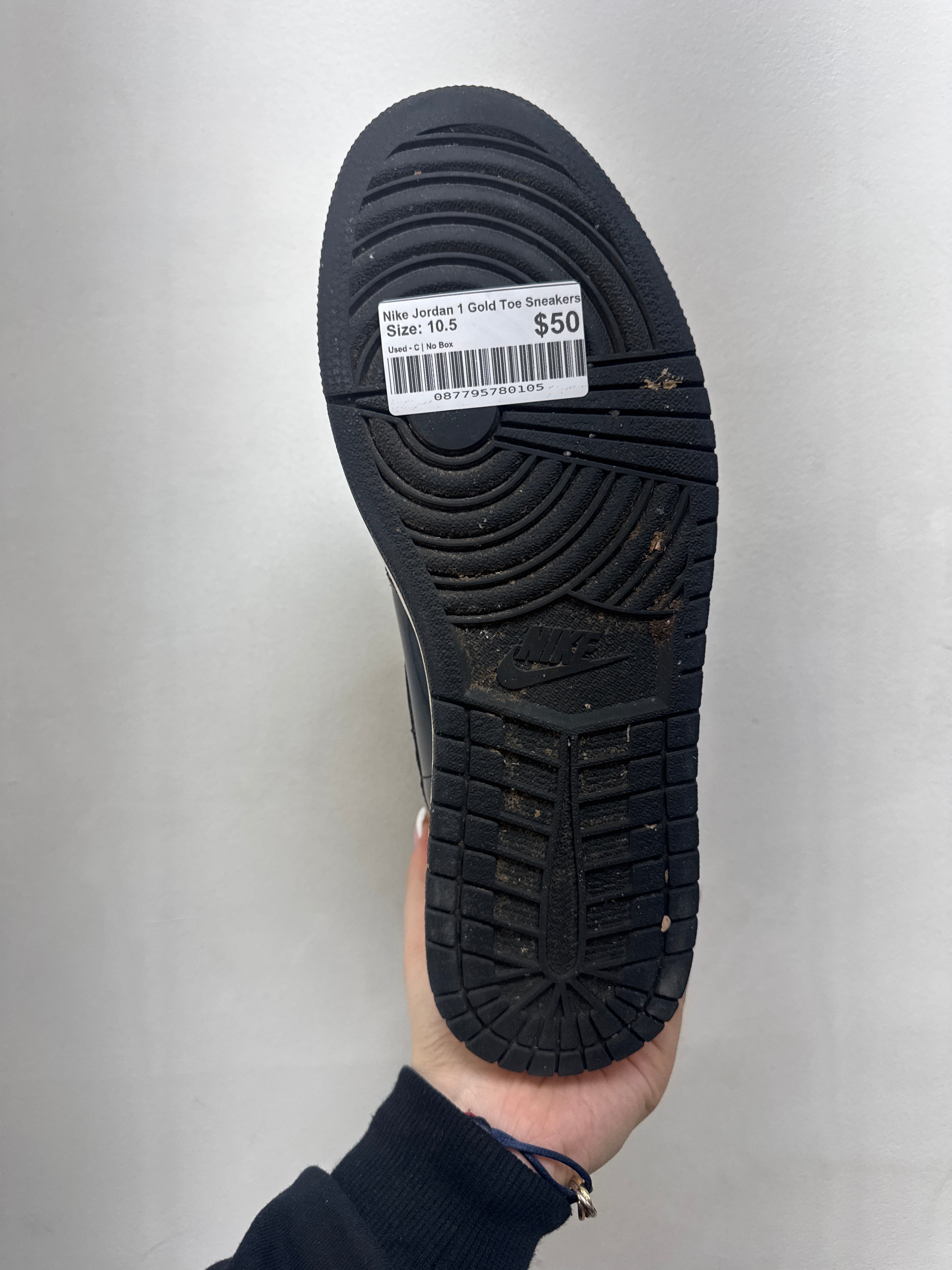 Nike Jordan 1 Gold Toe Sneakers