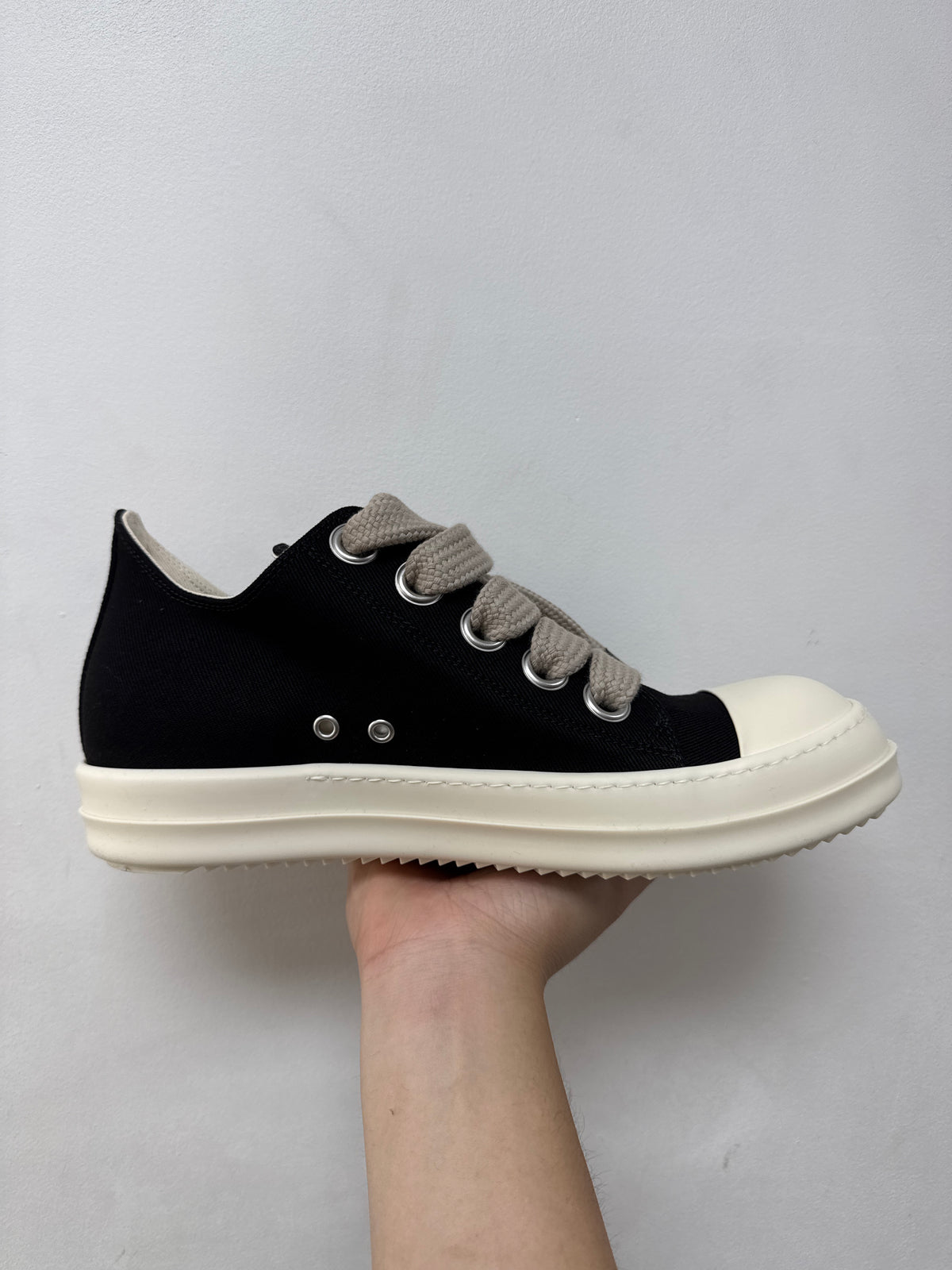Rick Owens Black & Milk DRKSHDW Jumbo Lace Ramone Low Sneakers