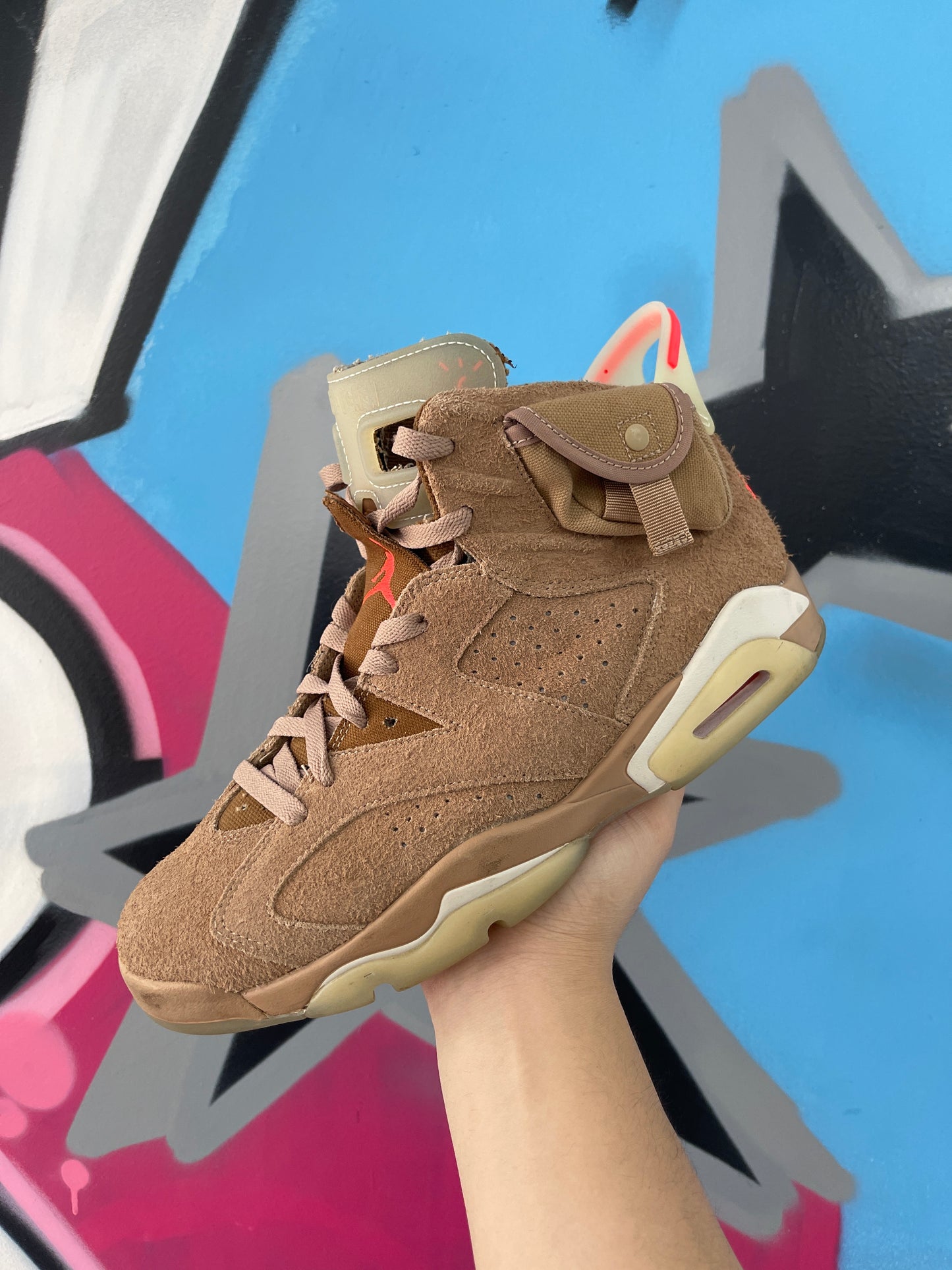 Jordan 6 Travis Scott Khaki Lightly Worn With Box