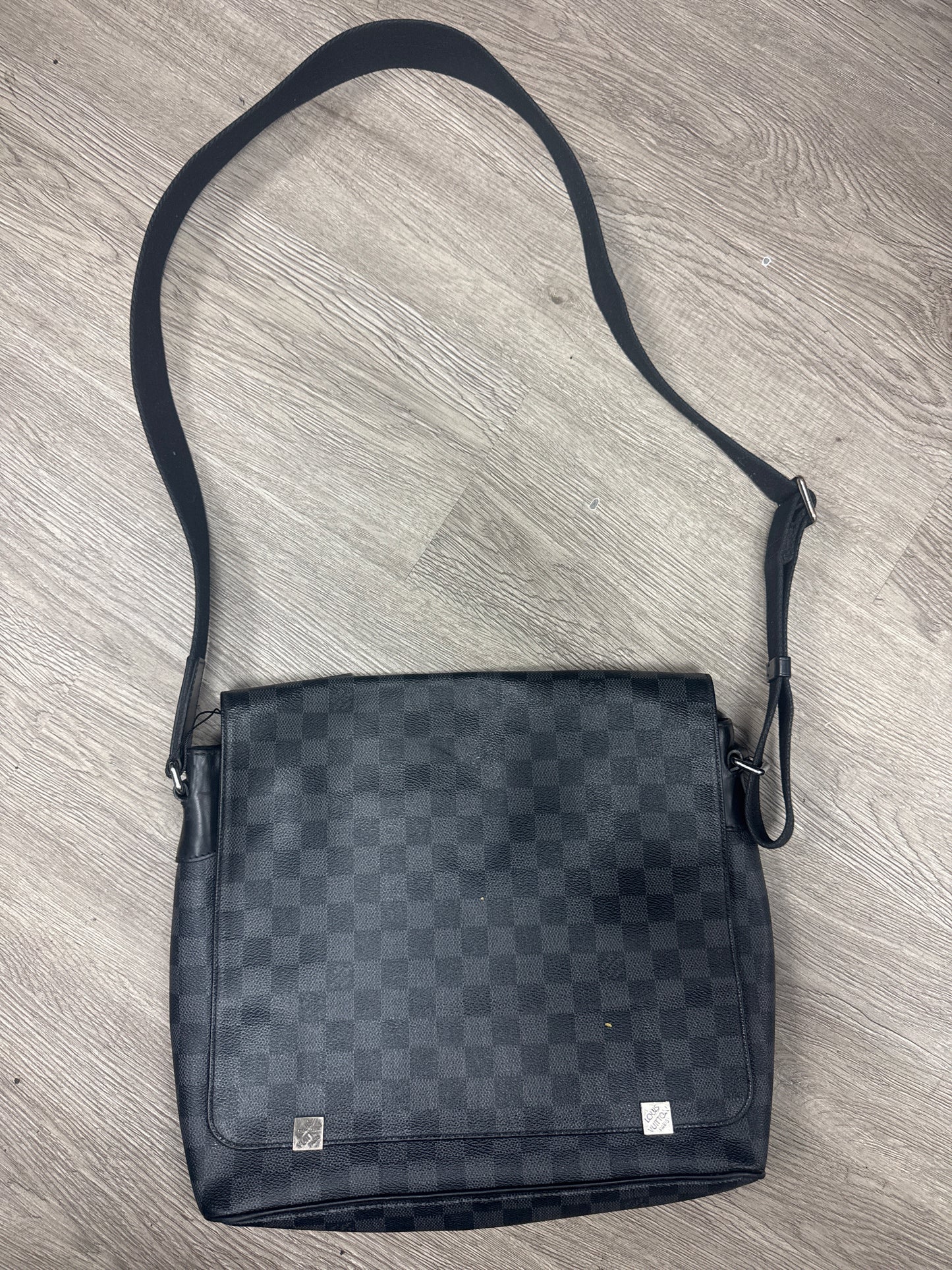 Louis Vuitton Black Checkered Messanger Bag Used
