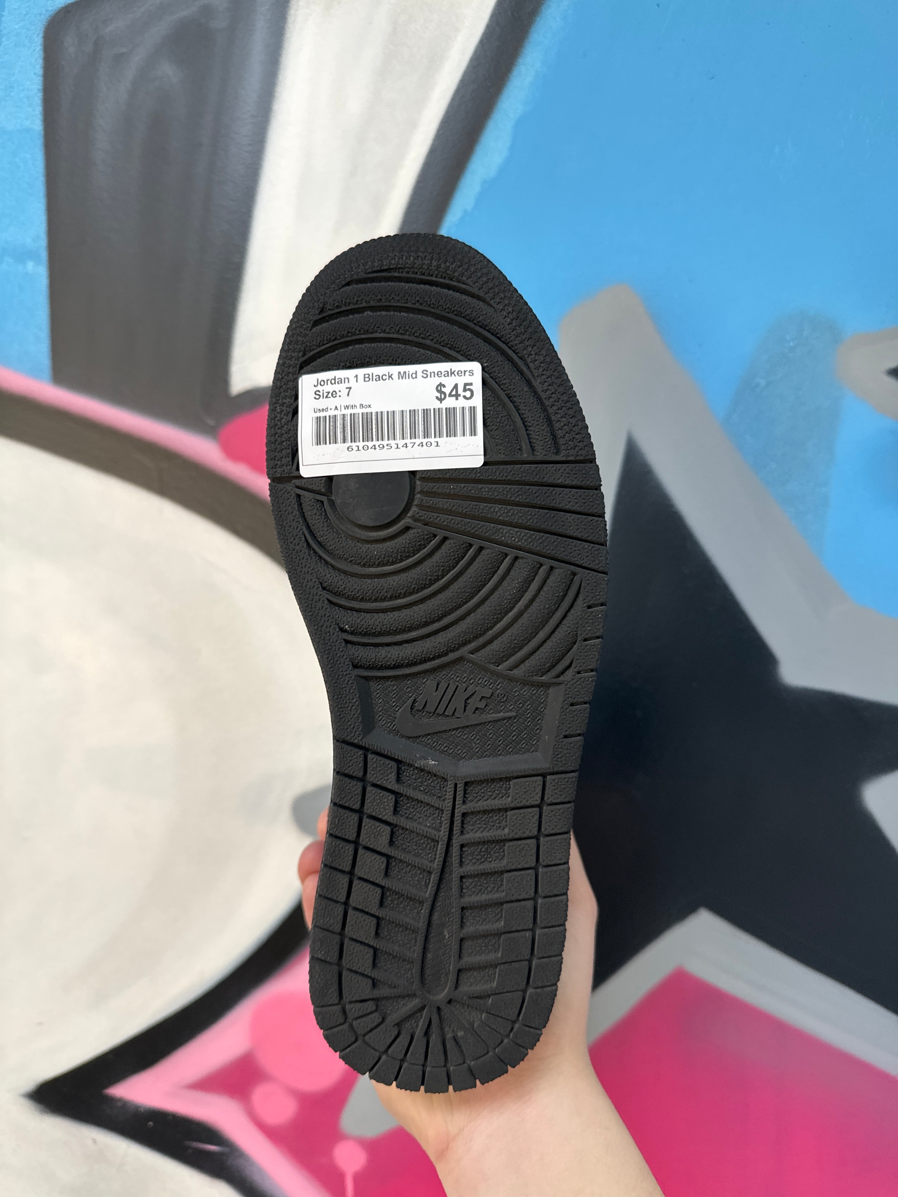 Jordan 1 Black Mid Sneakers