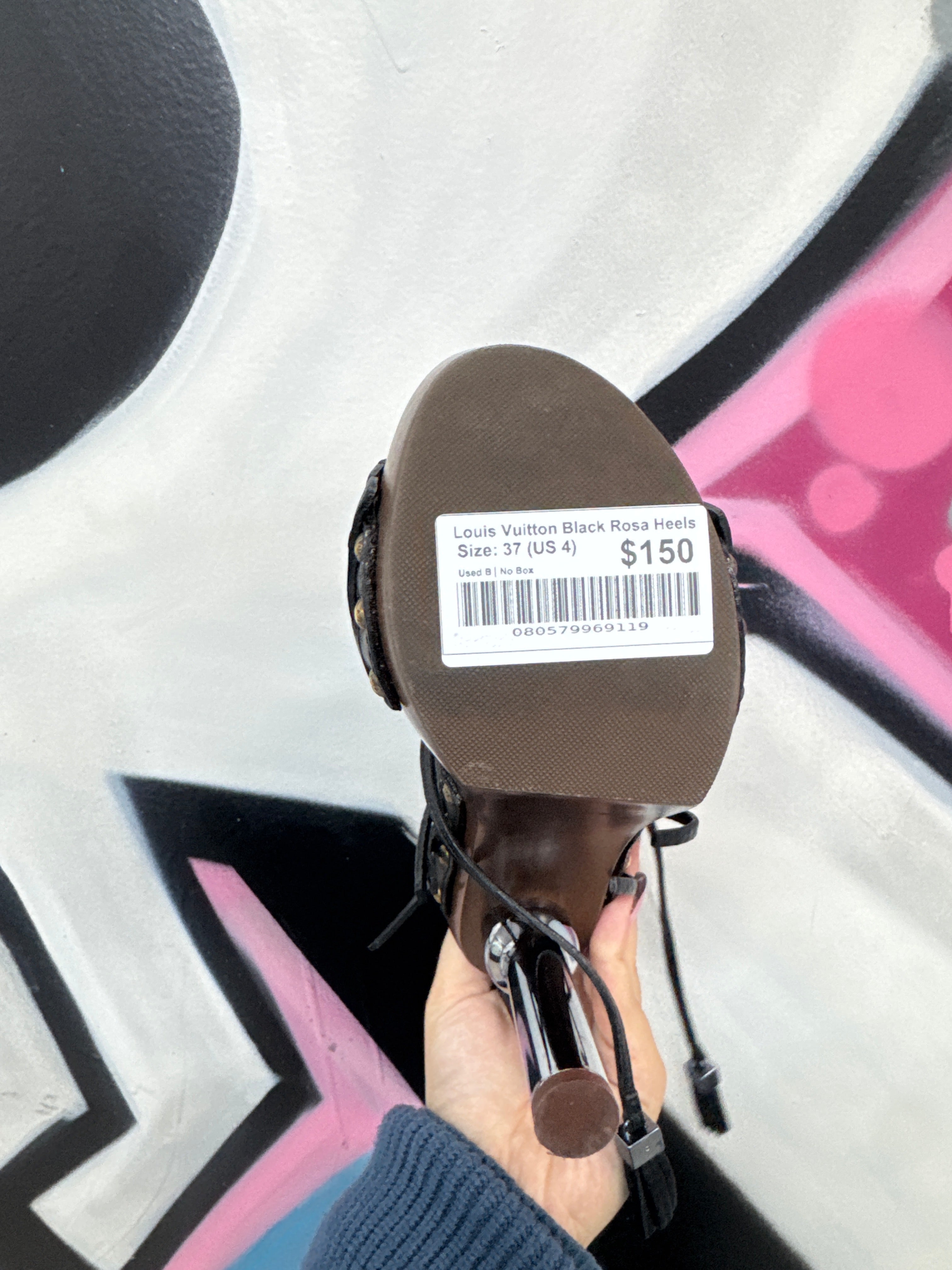 Louis Vuitton Black Rosa Heels