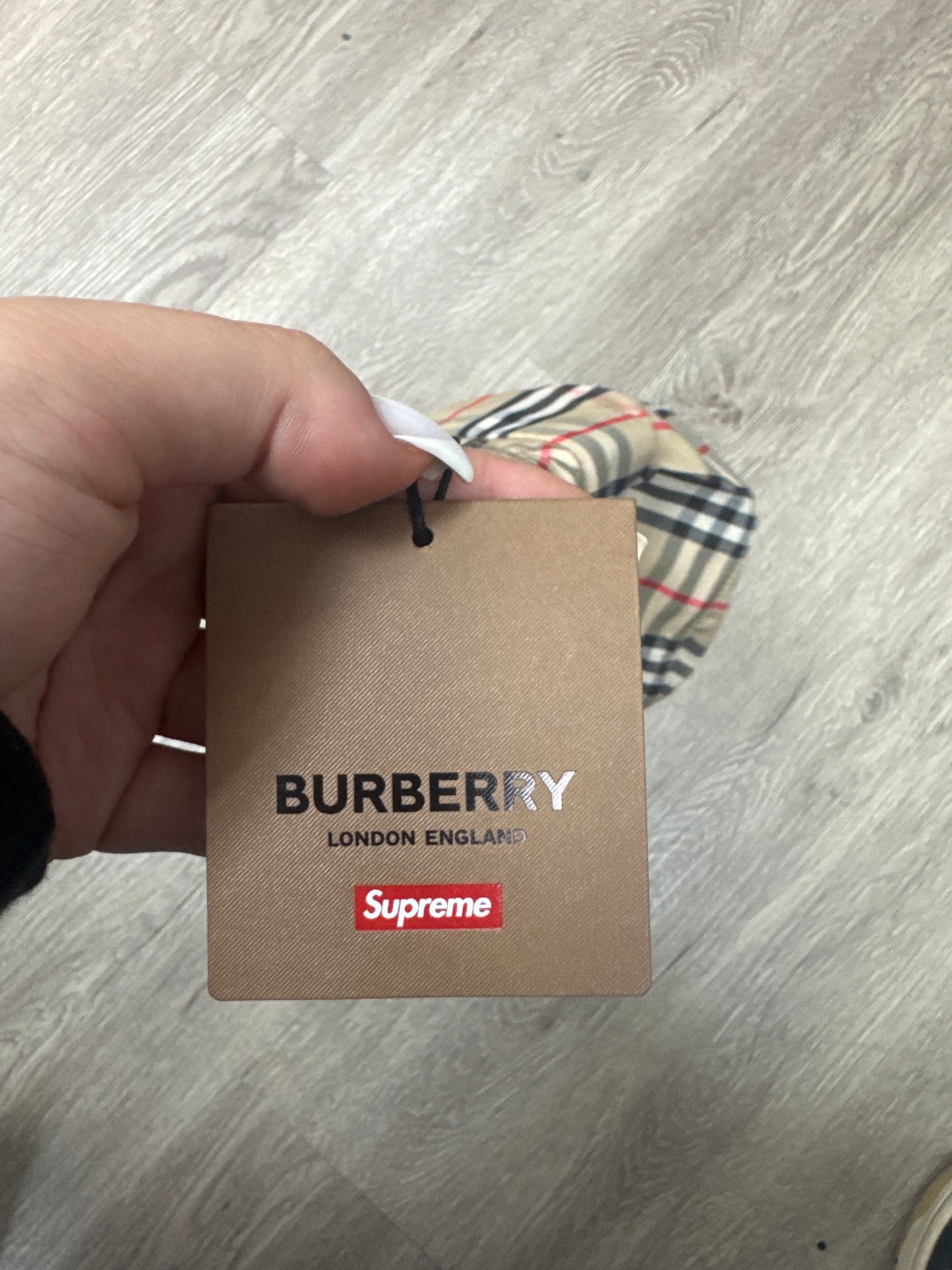 Supreme Burberry Bucket Hat New With Tags
