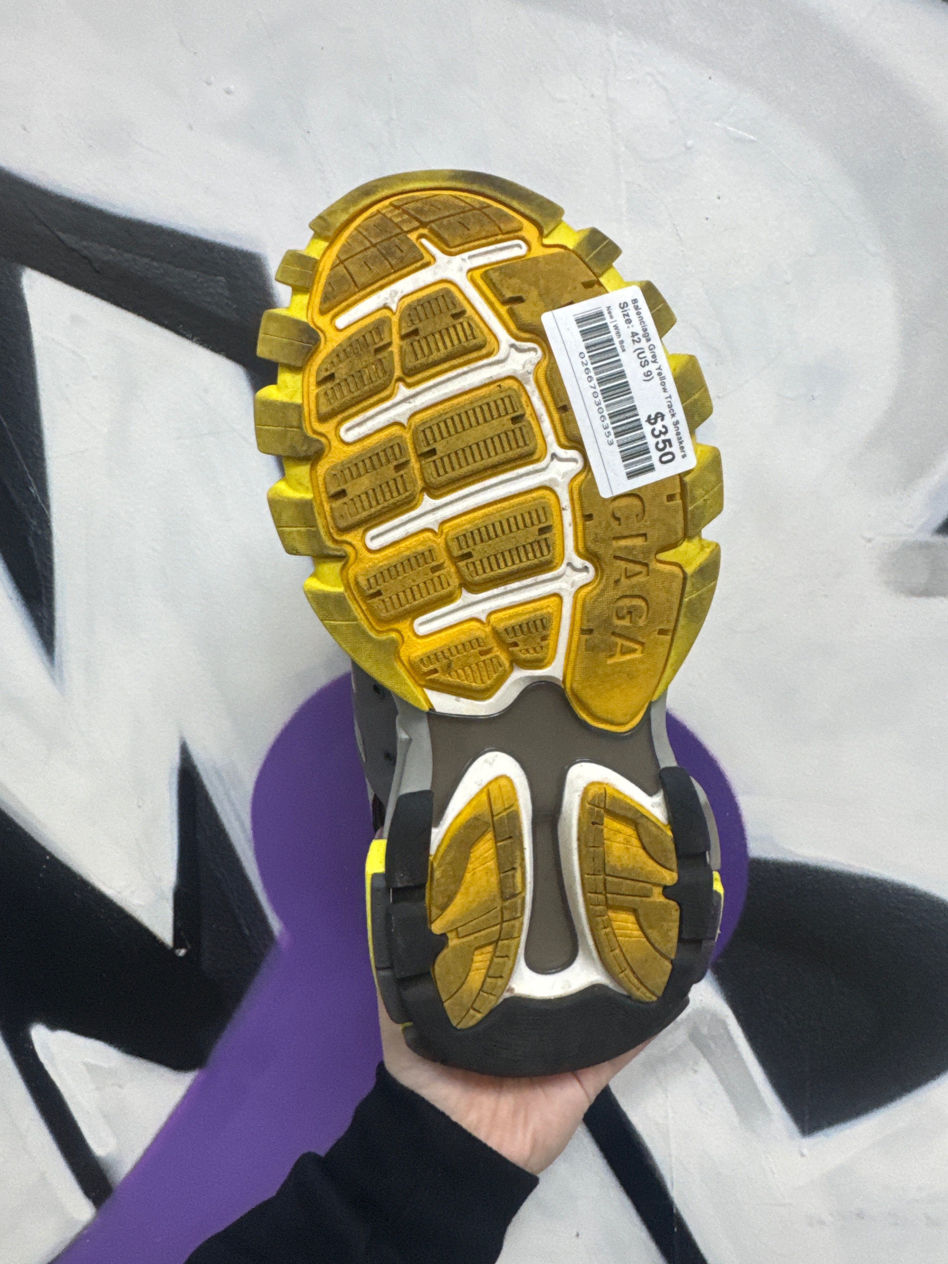 Balenciaga Grey Yellow Track Sneakers