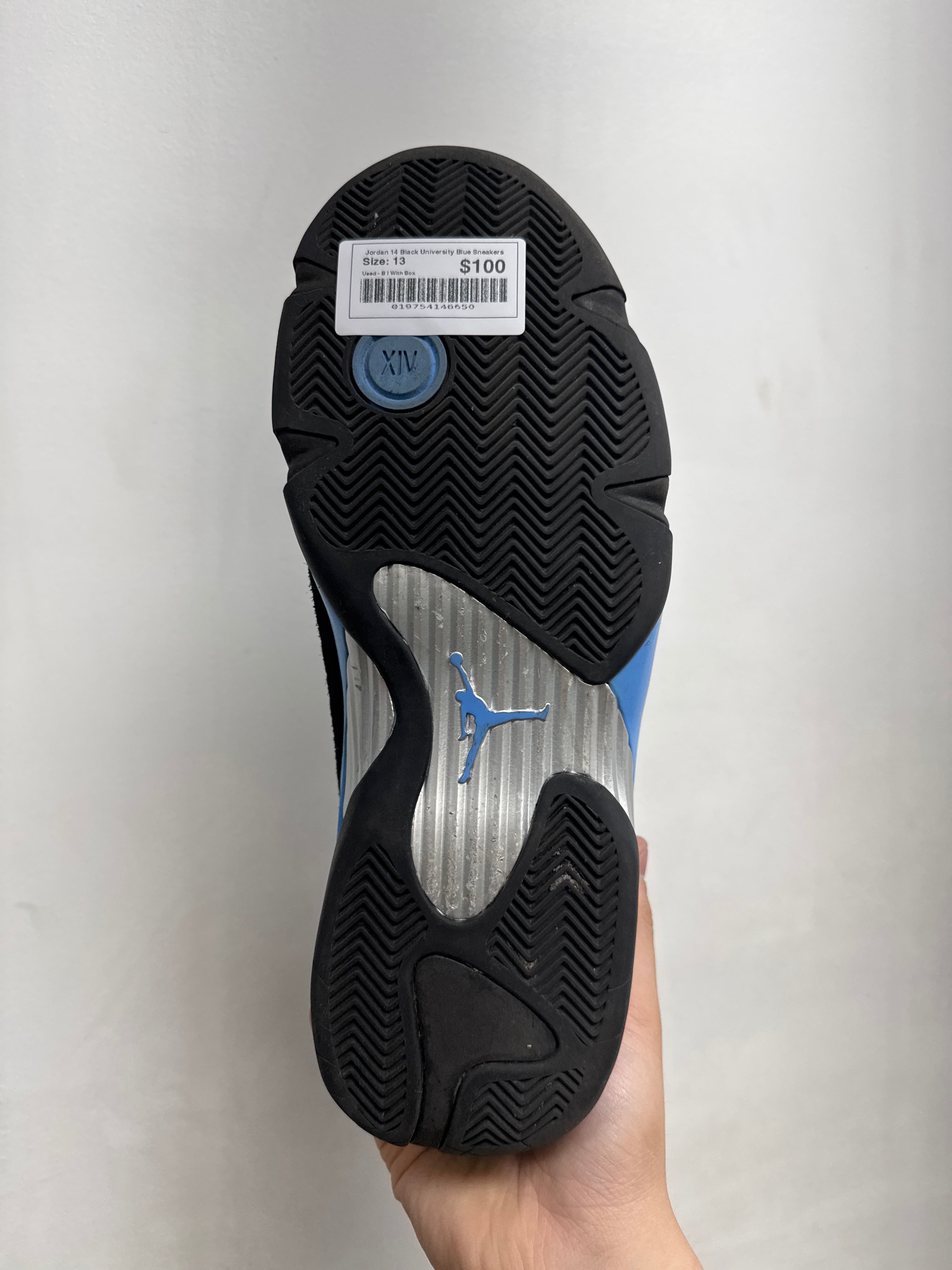Jordan 14 Black University Blue Sneakers