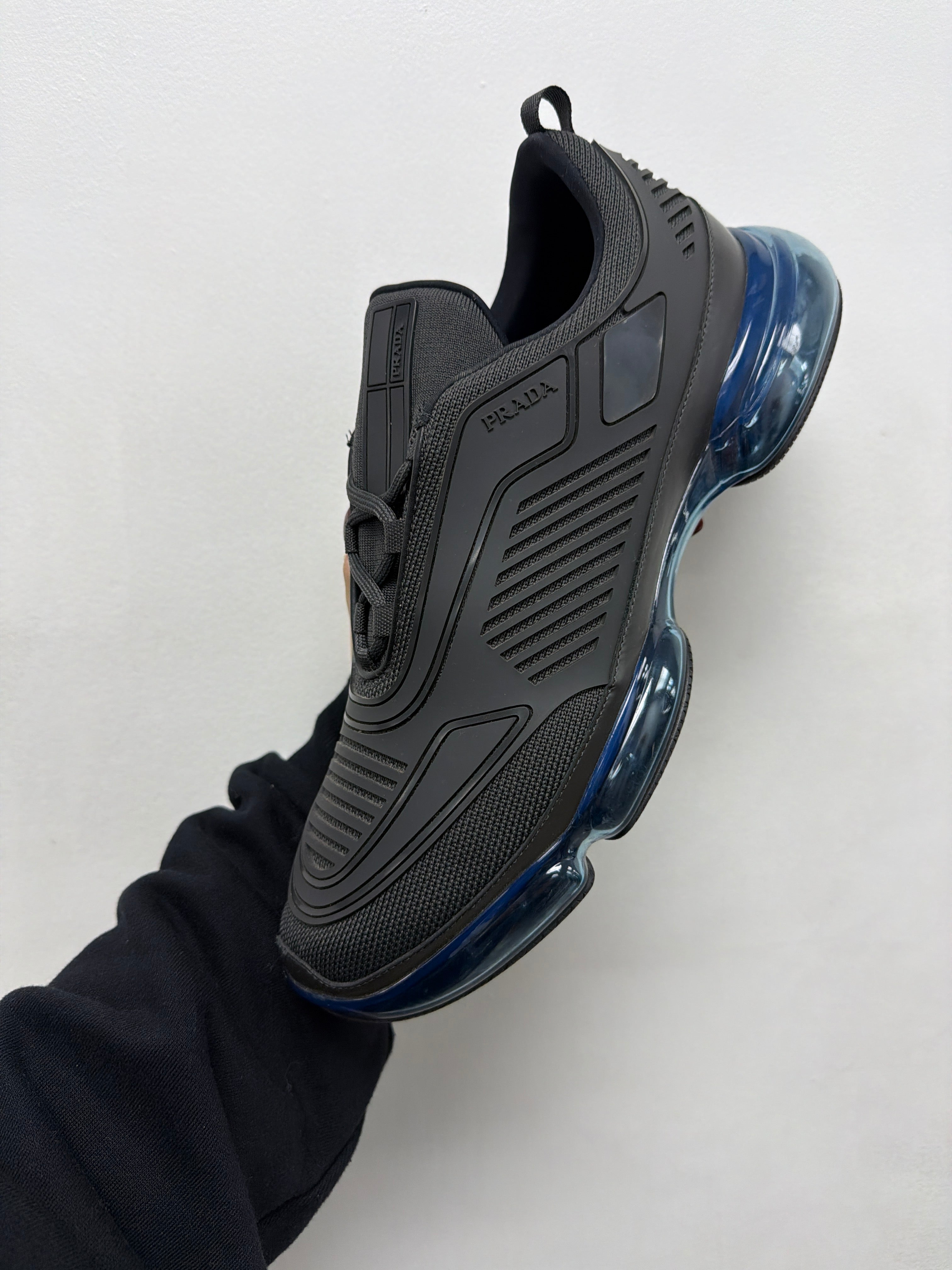 Prada Black Blue Cloudbust Air Collision Sneakers