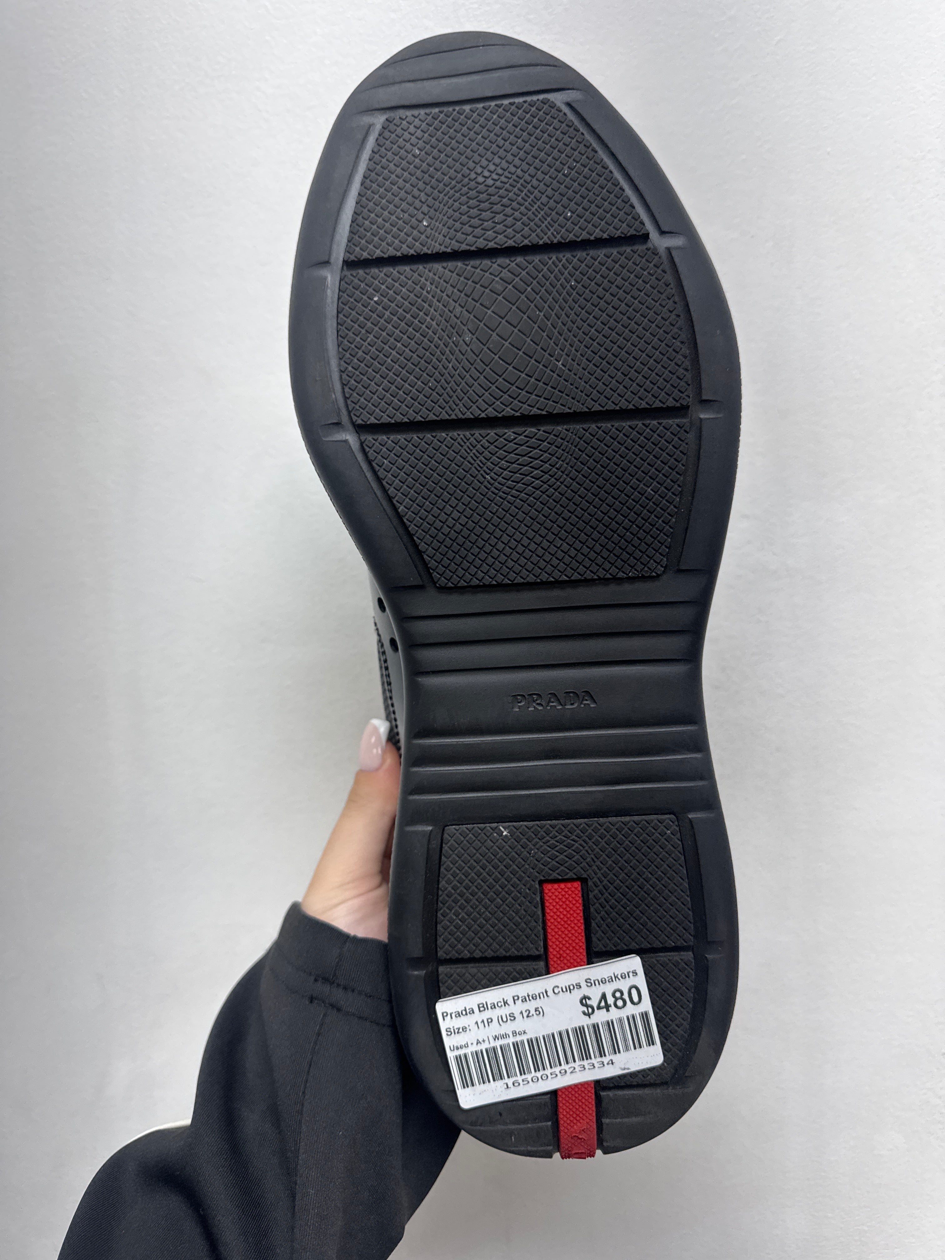 Prada Black Patent Cups Sneakers