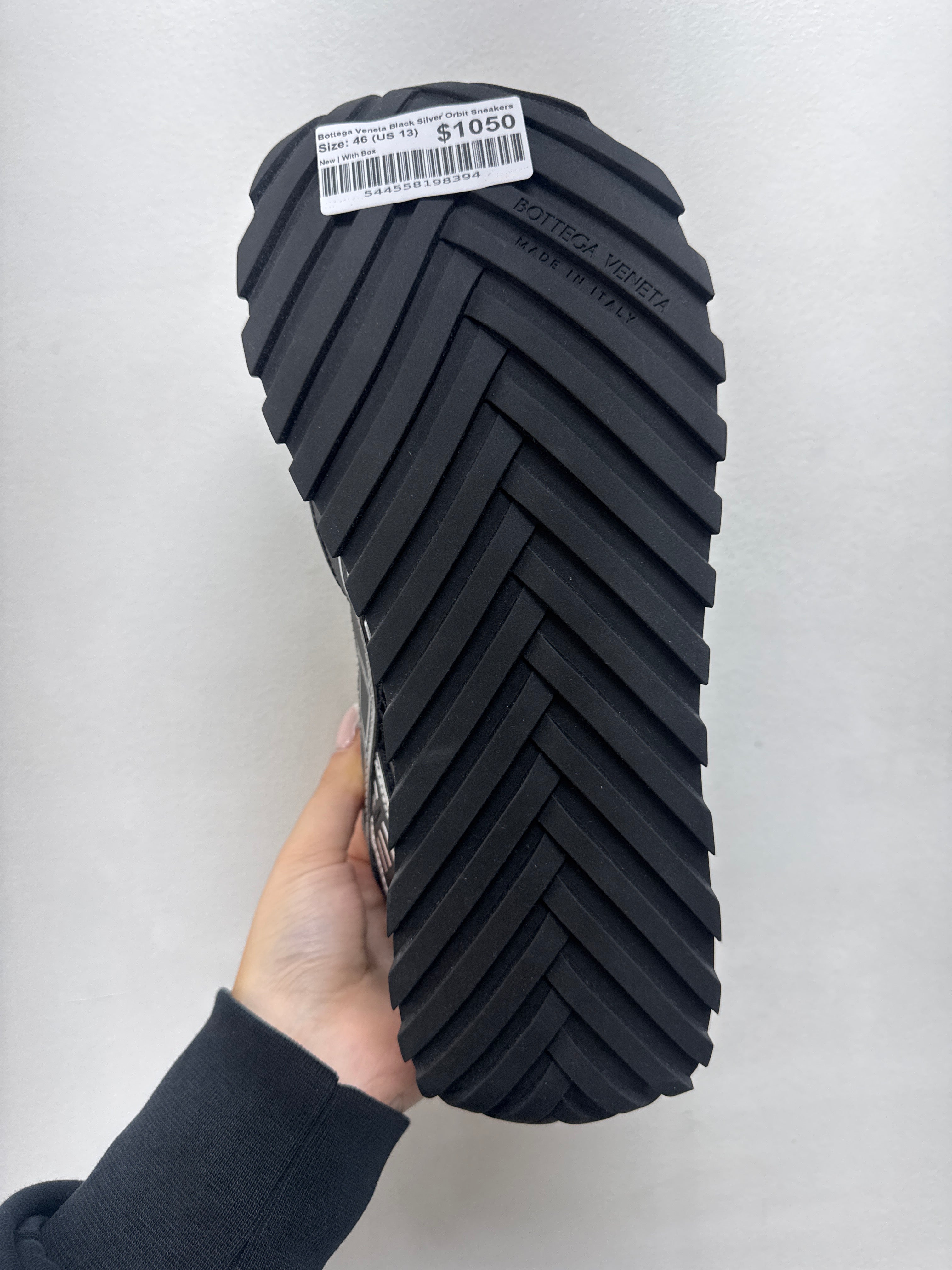 Bottega Veneta Black Silver Orbit Sneakers