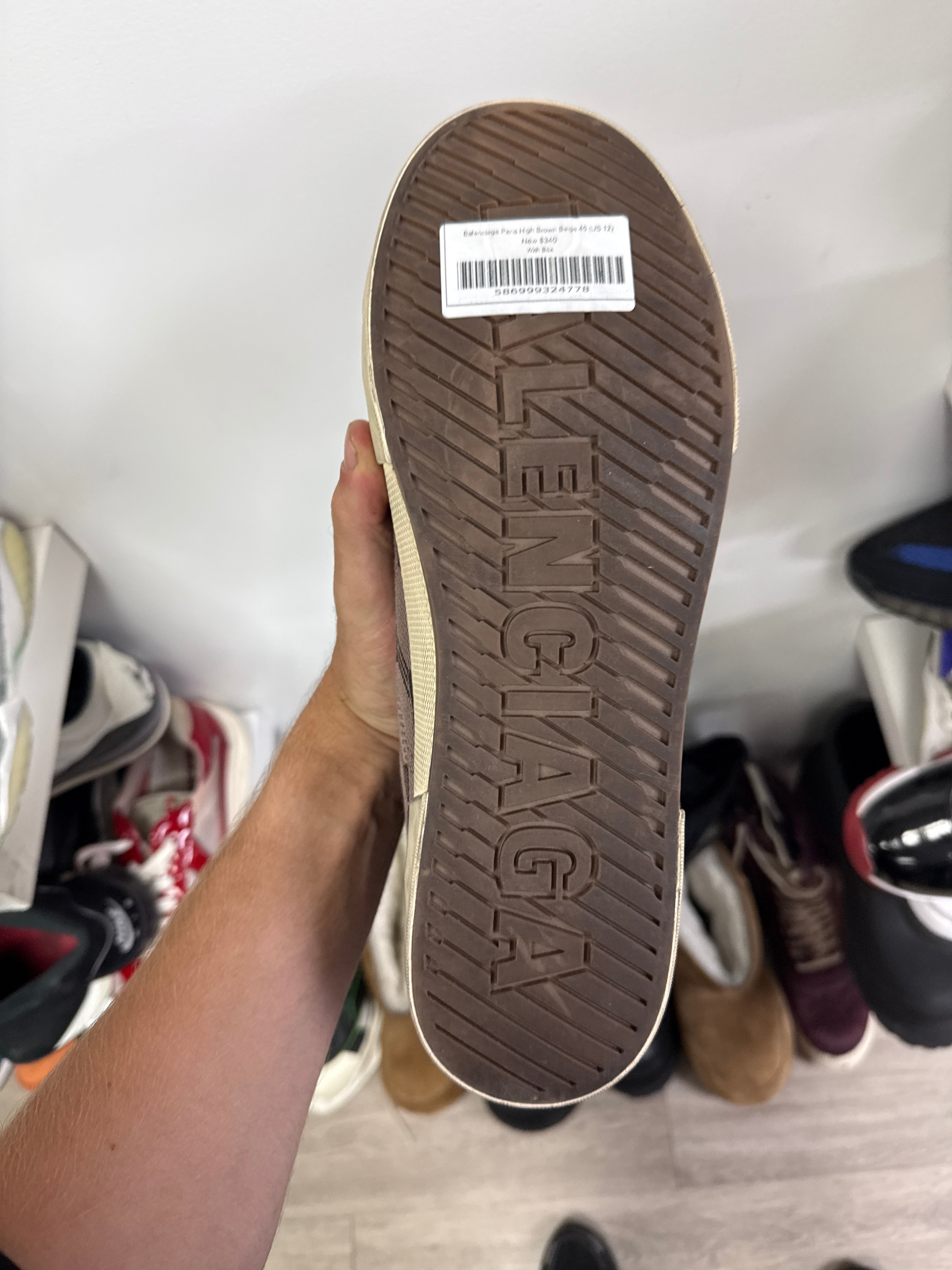 Balenciaga Paris High Brown Beige New 45 (US 12) With Box