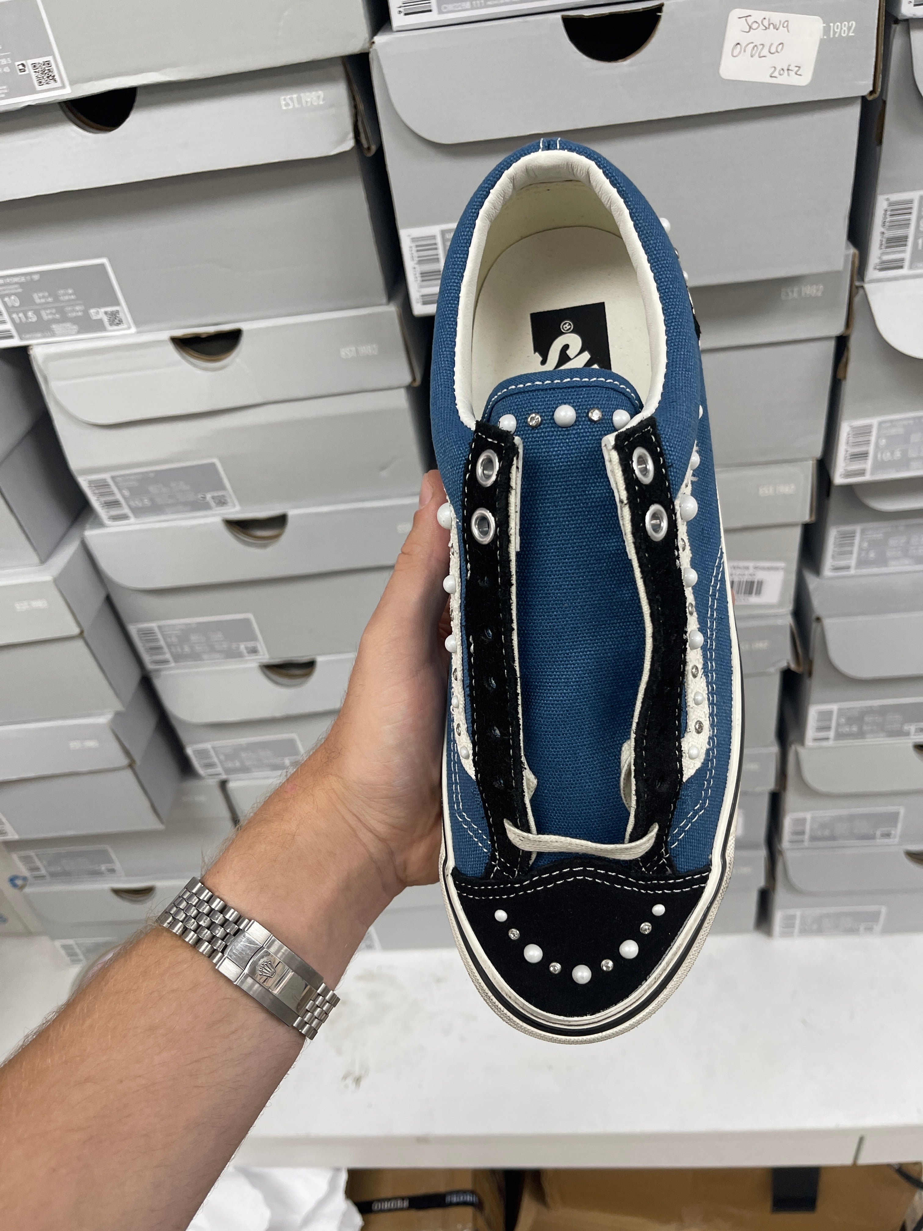 Vans Blue Pearlized Sneakers