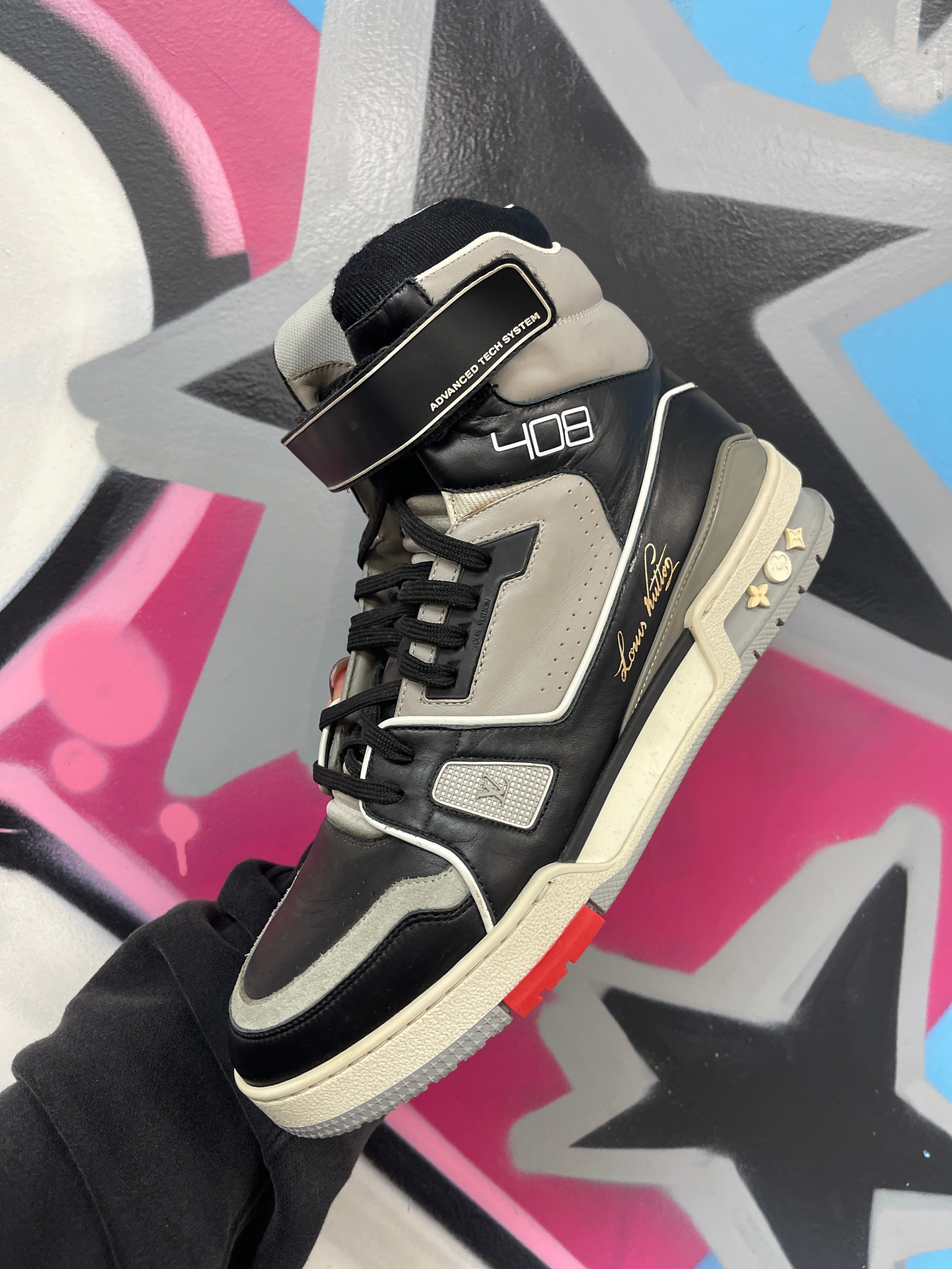 Louis Vuitton Trainer Black Grey Sneaker