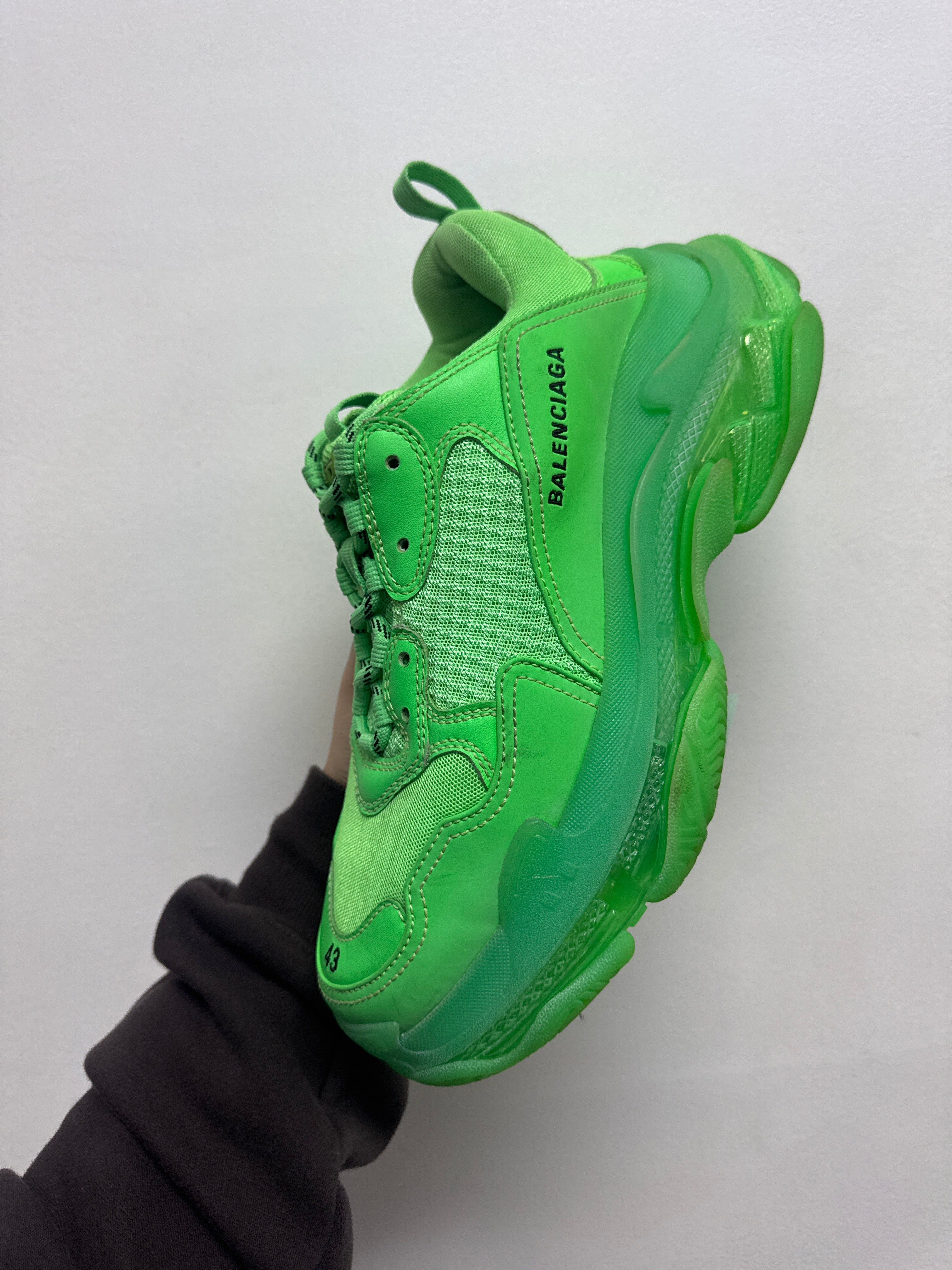 Balenciaga Neon Green Triple S Sneakers