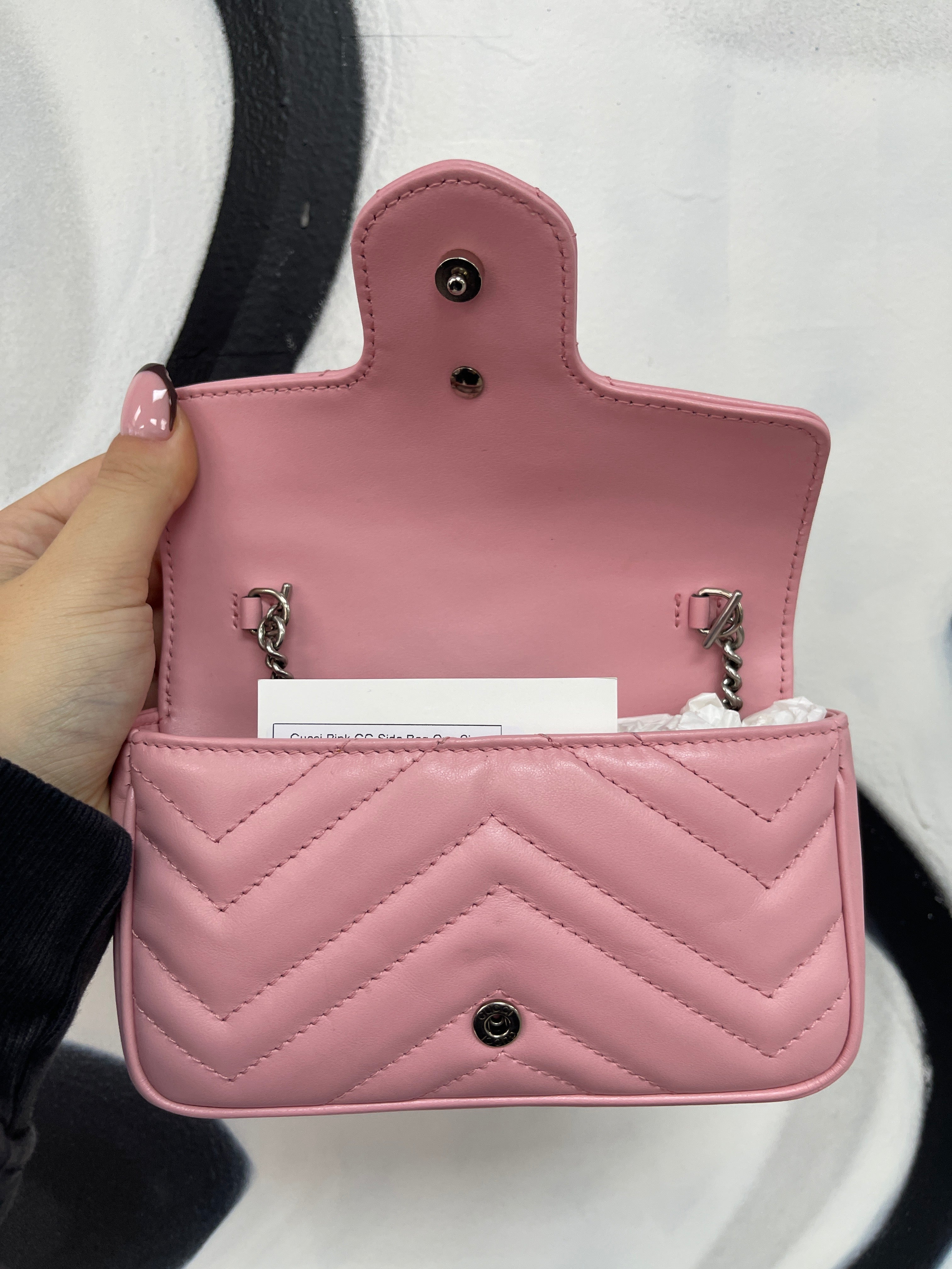 Gucci Pink GG Side Bag New