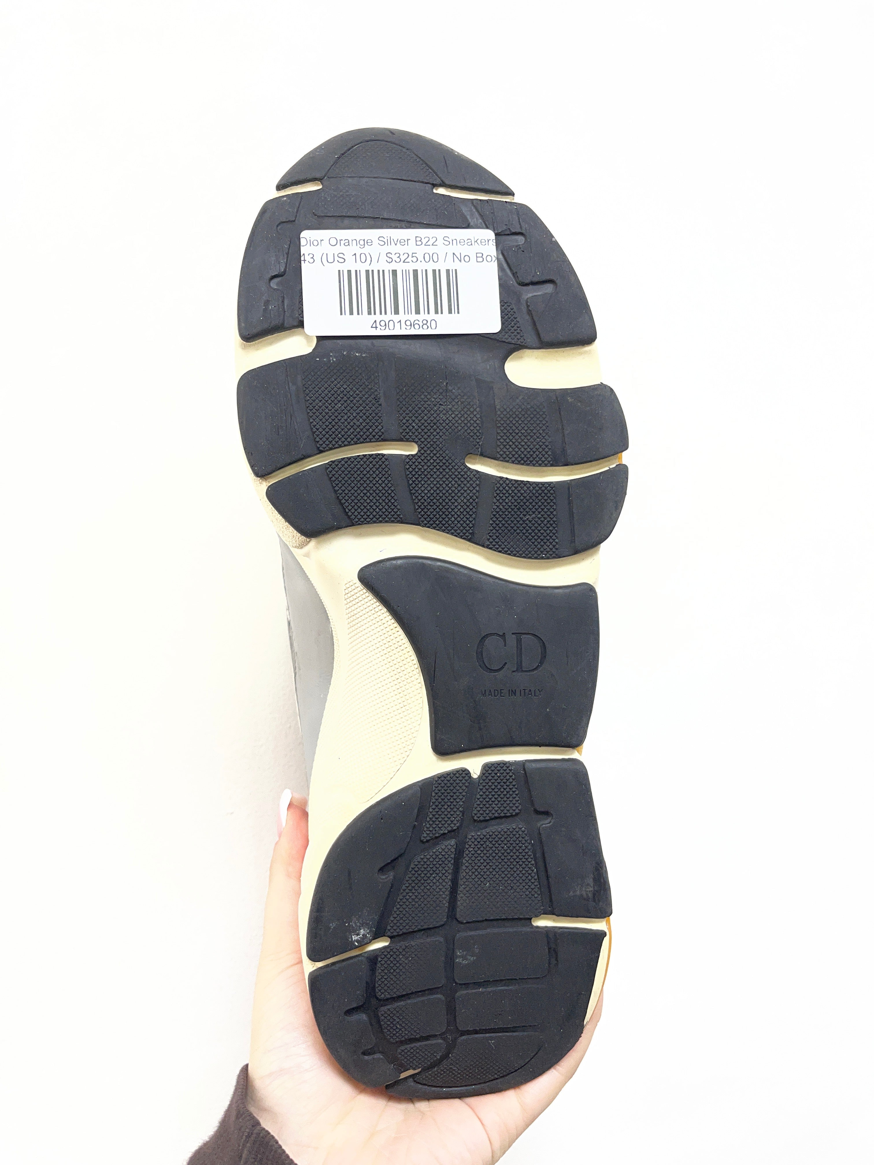 Dior Orange Silver B22 Sneakers