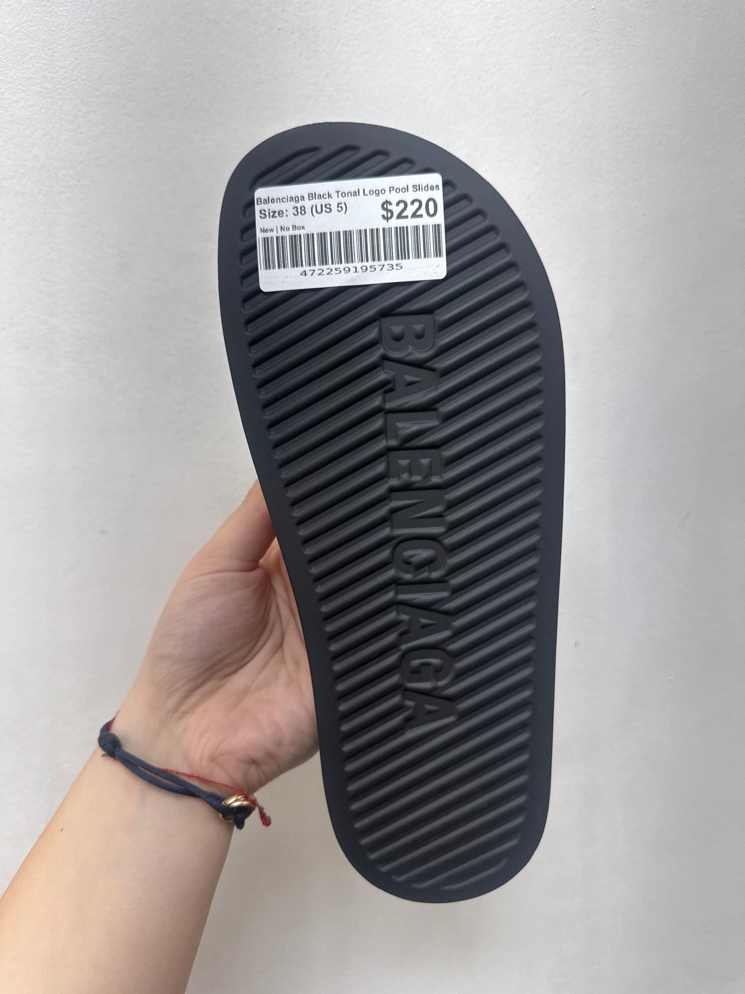 Balenciaga Black Tonal Logo Pool Slides