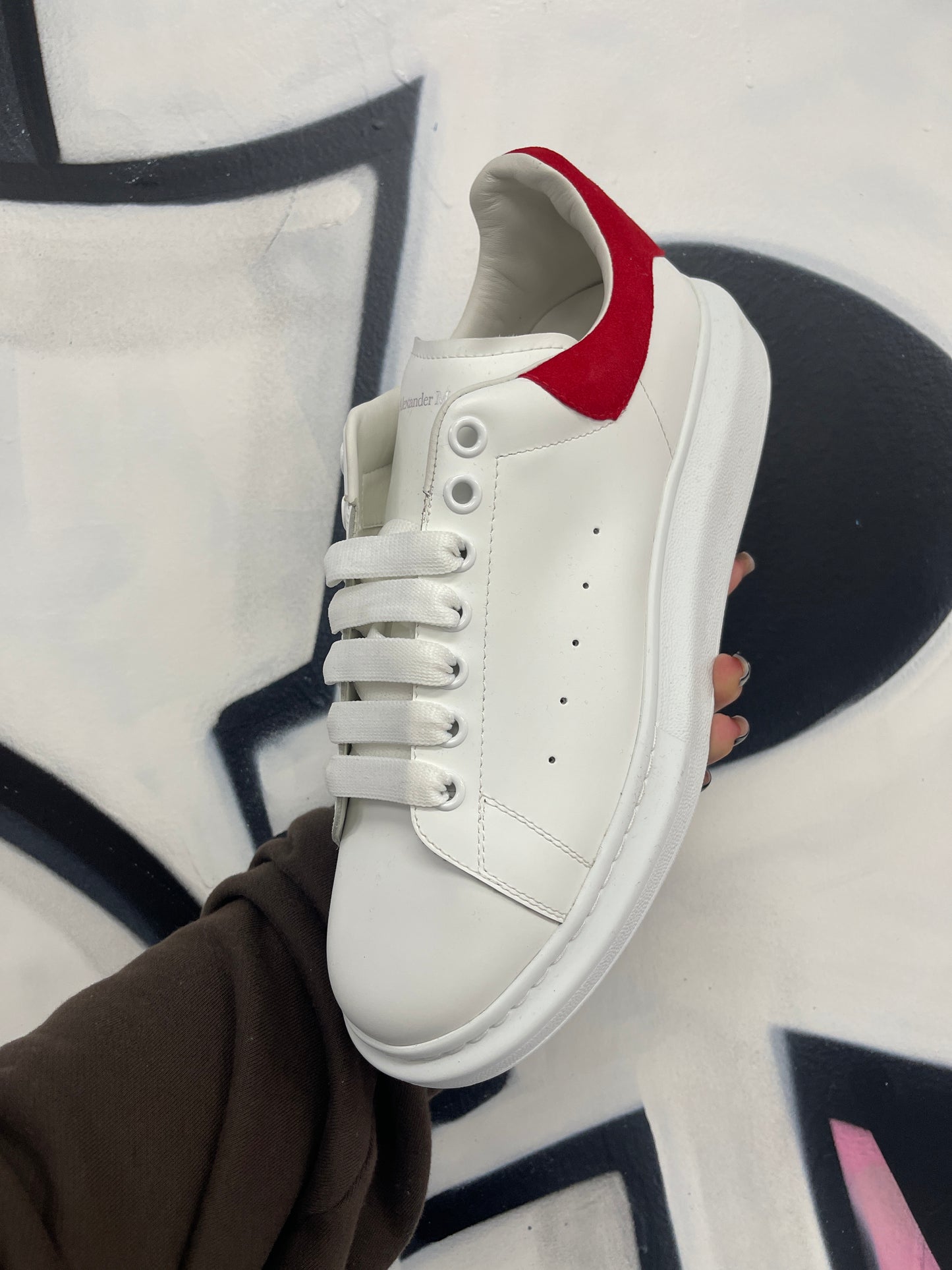 Alexander McQueen White Red Lust New 43 (US 10) With Box