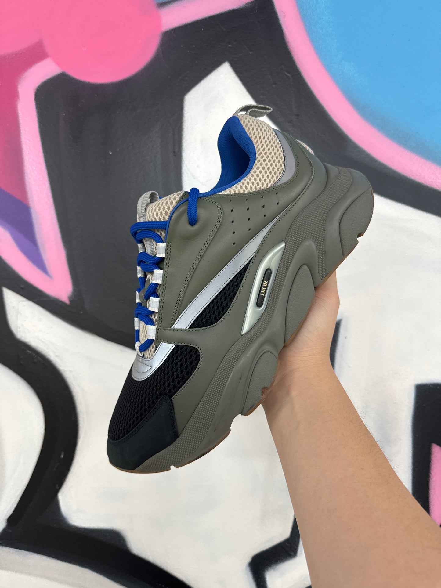 Dior B22 Olive Blue Sneakers