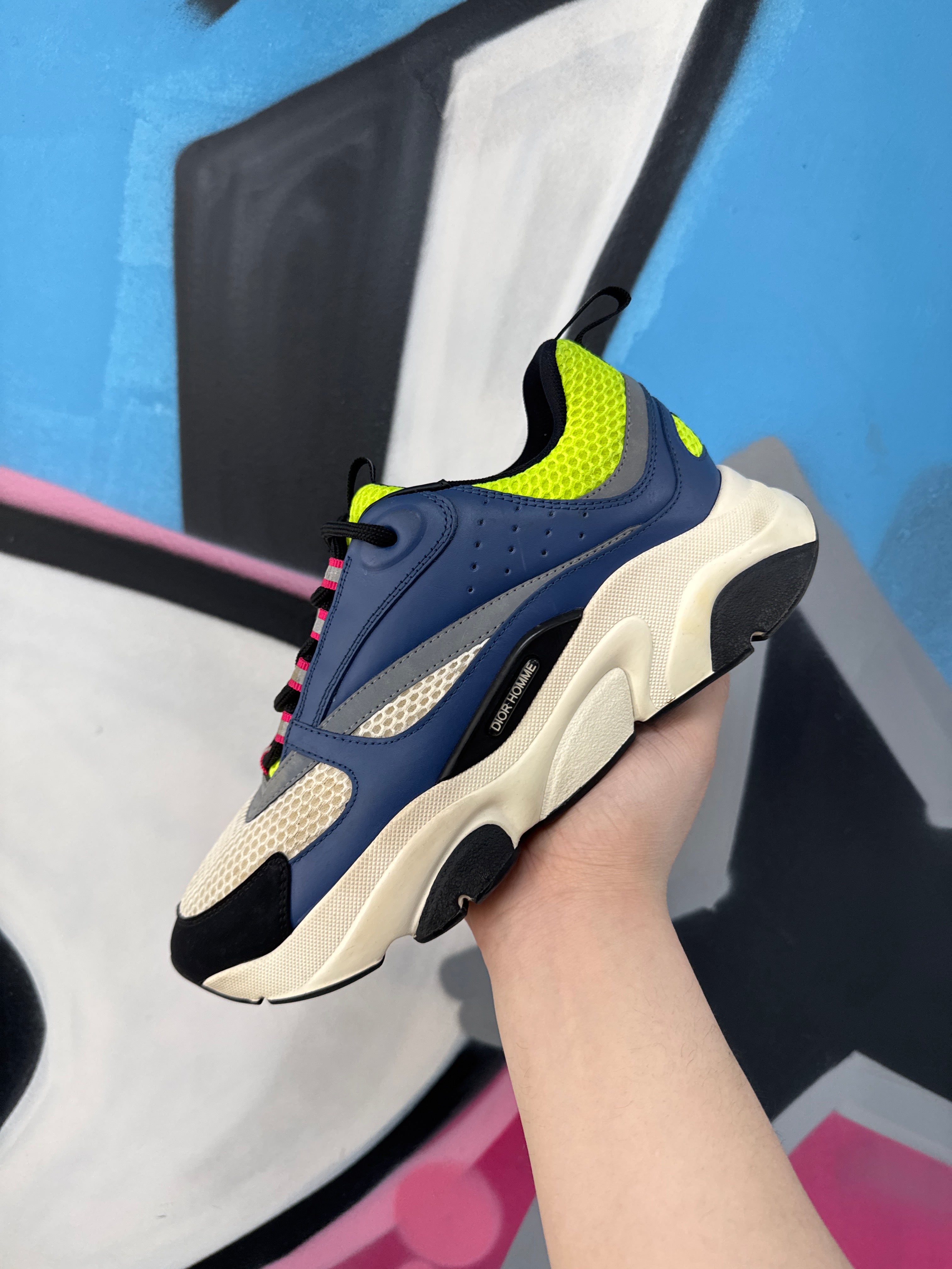 Dior Navy Lime B22 Homme Sneakers
