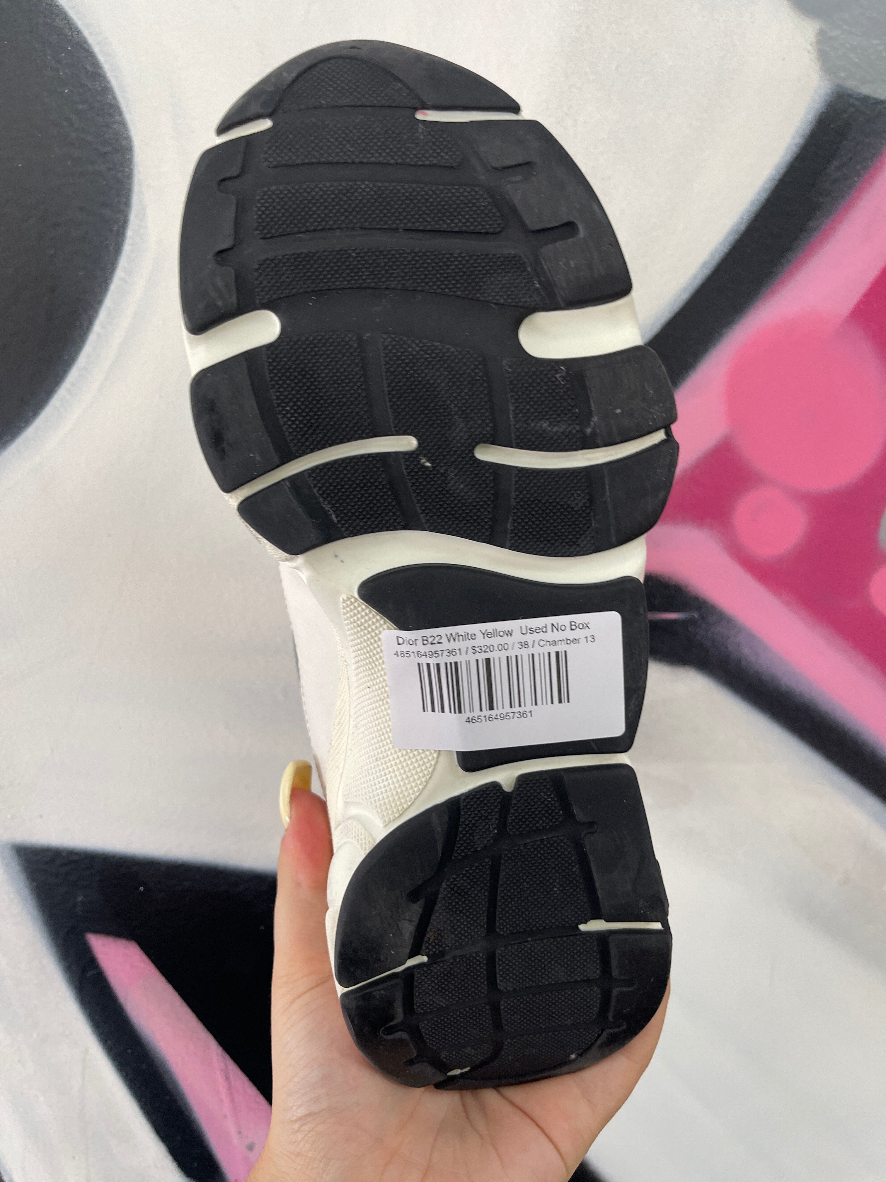 Dior B22 White Yellow Used No Box