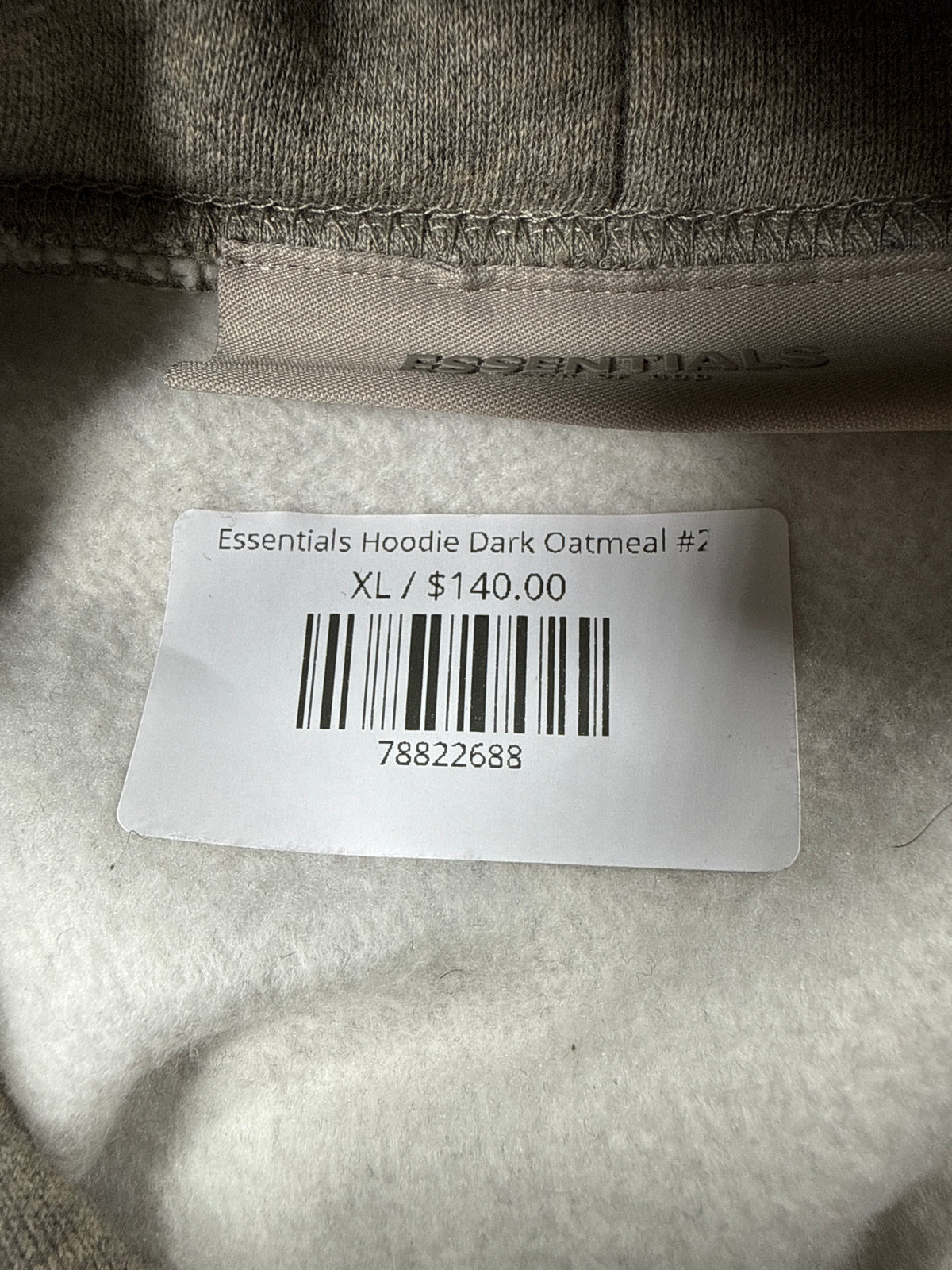Essentials 'Logo' Dark Oatmeal Hoodie