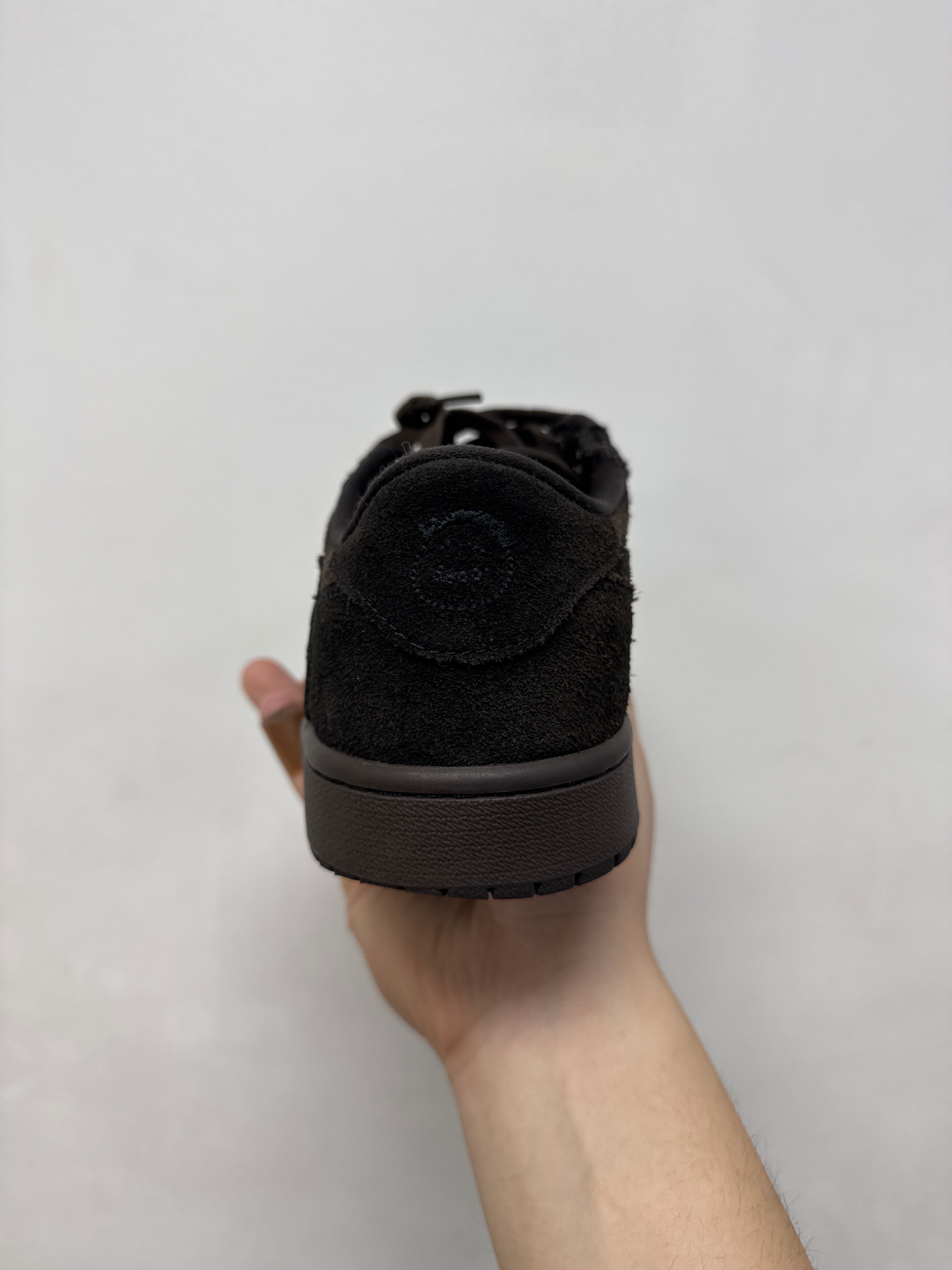 Jordan 1 Low Travis Scott Brown Velvet Sneakers